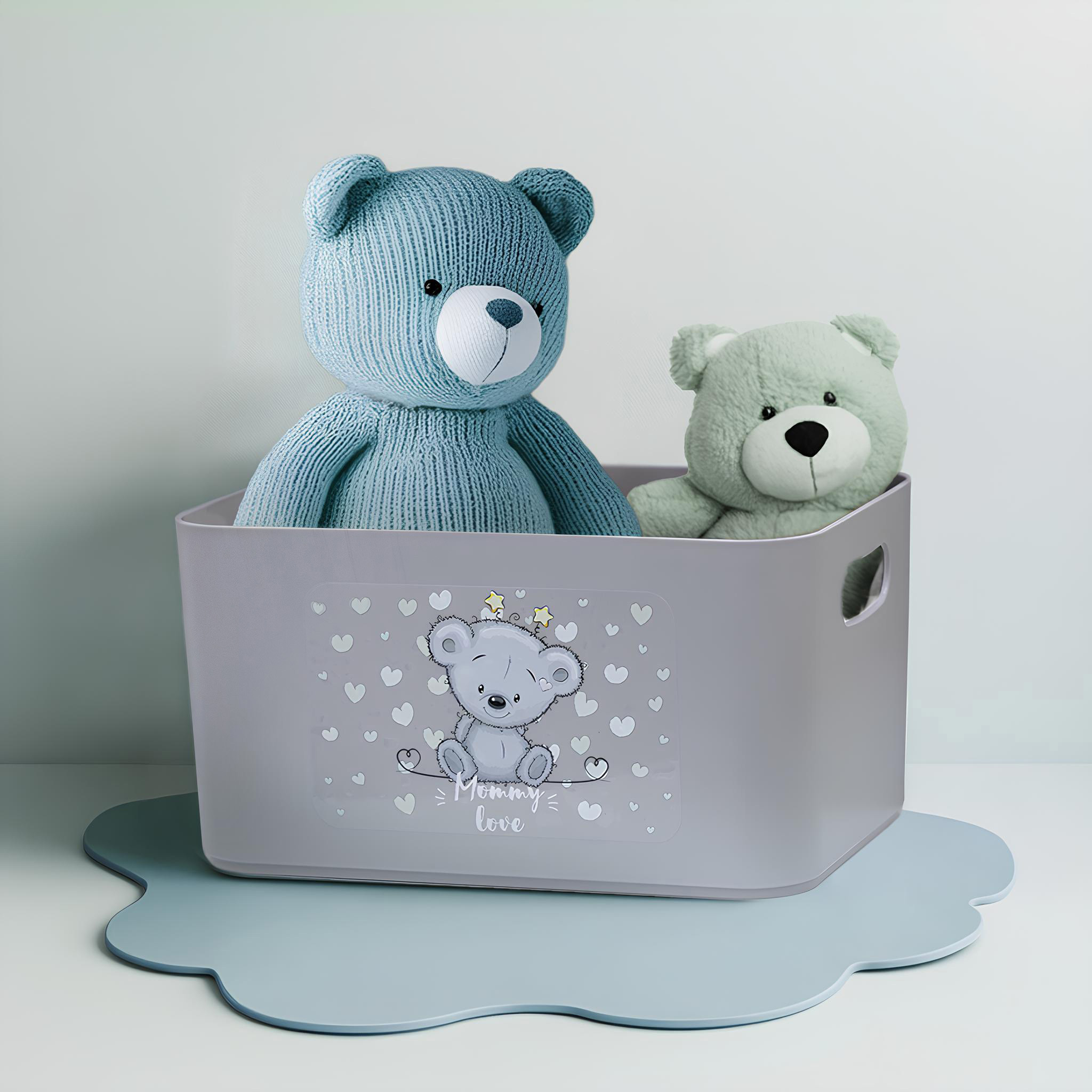 Изображение товара Корзина Berossi Mommy Love 15.79x12.12x22.74 см пластик серый для хранения