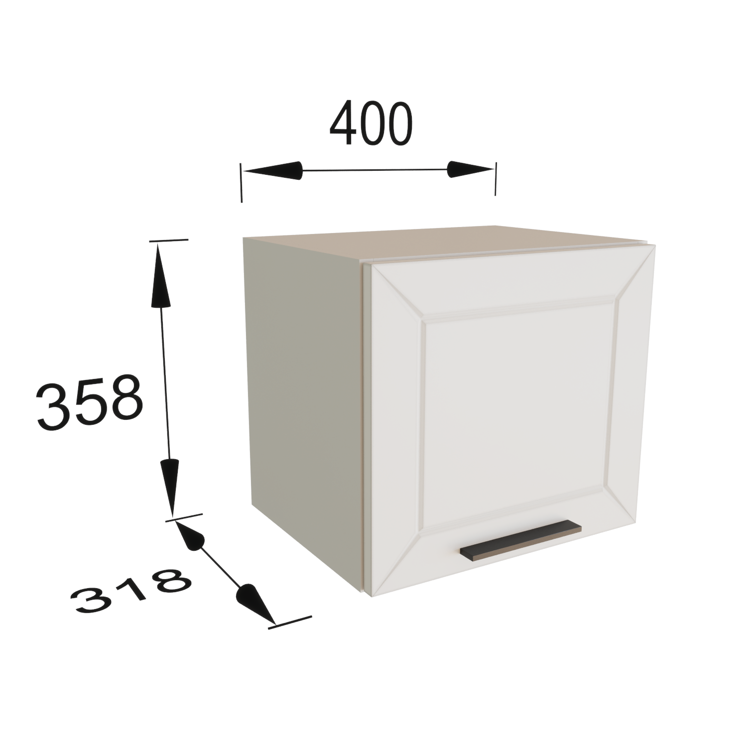 Изображение товара Навесной шкаф Глетчер Сурская мебель 40x35.8x45900 см ЛДСП цвет белый