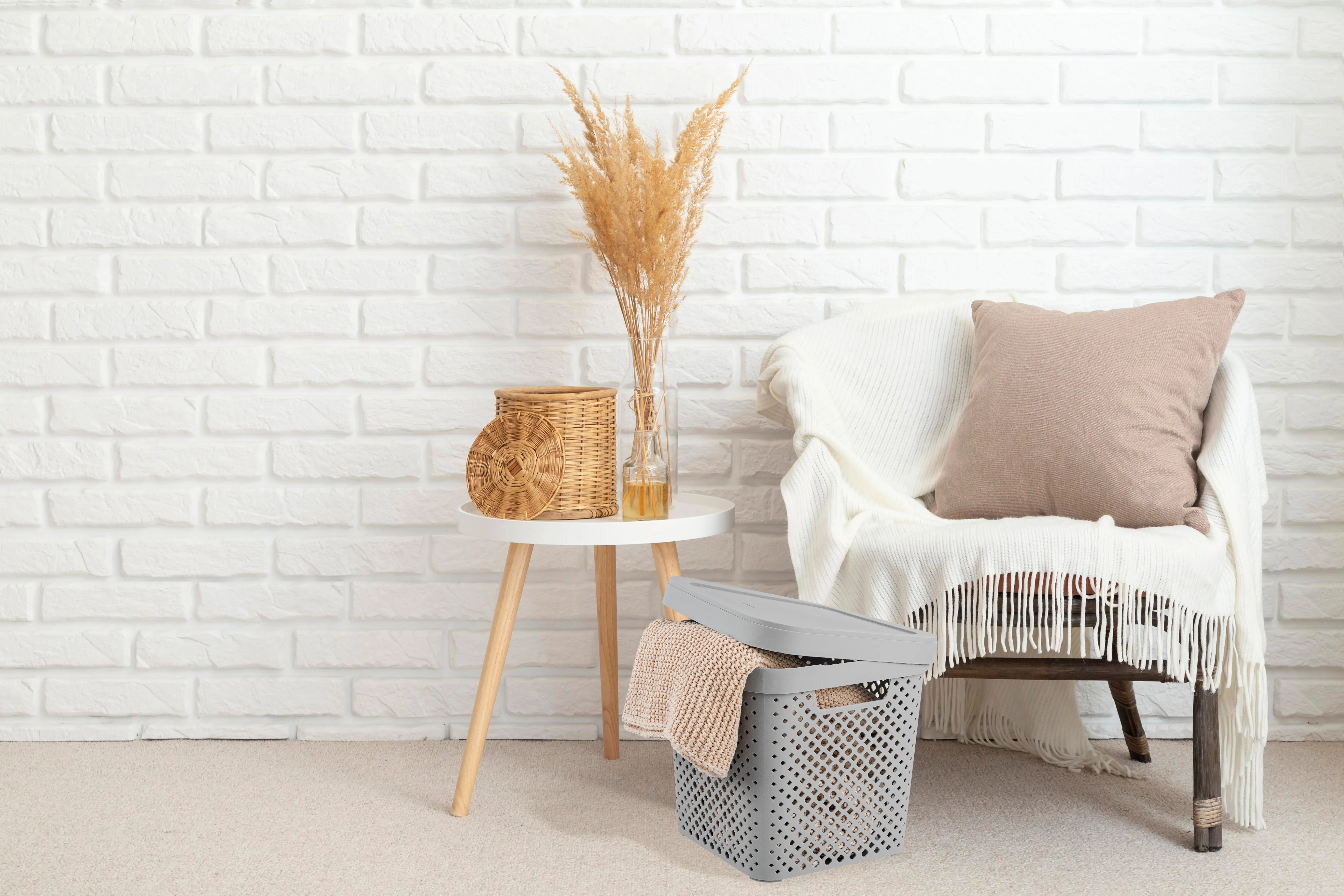 Корзина для хранения Plast Team Mien 31x30x31 см полипропилен цвет серый - 5