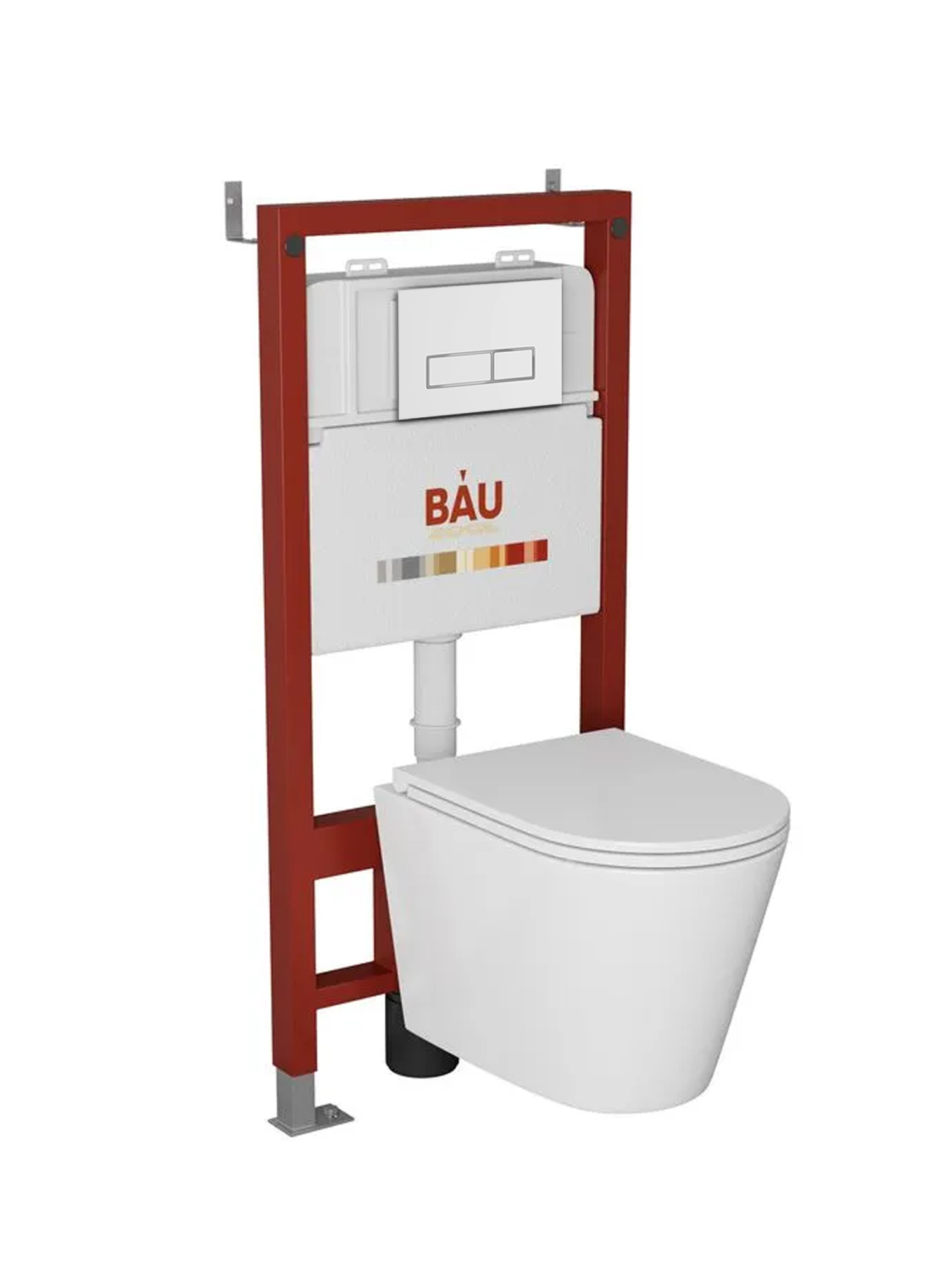 Изображение товара Комплект Bauedge 6 в 1 инсталляция унитаз подвесной Bau Nimb Hurricane с системой Торнадо