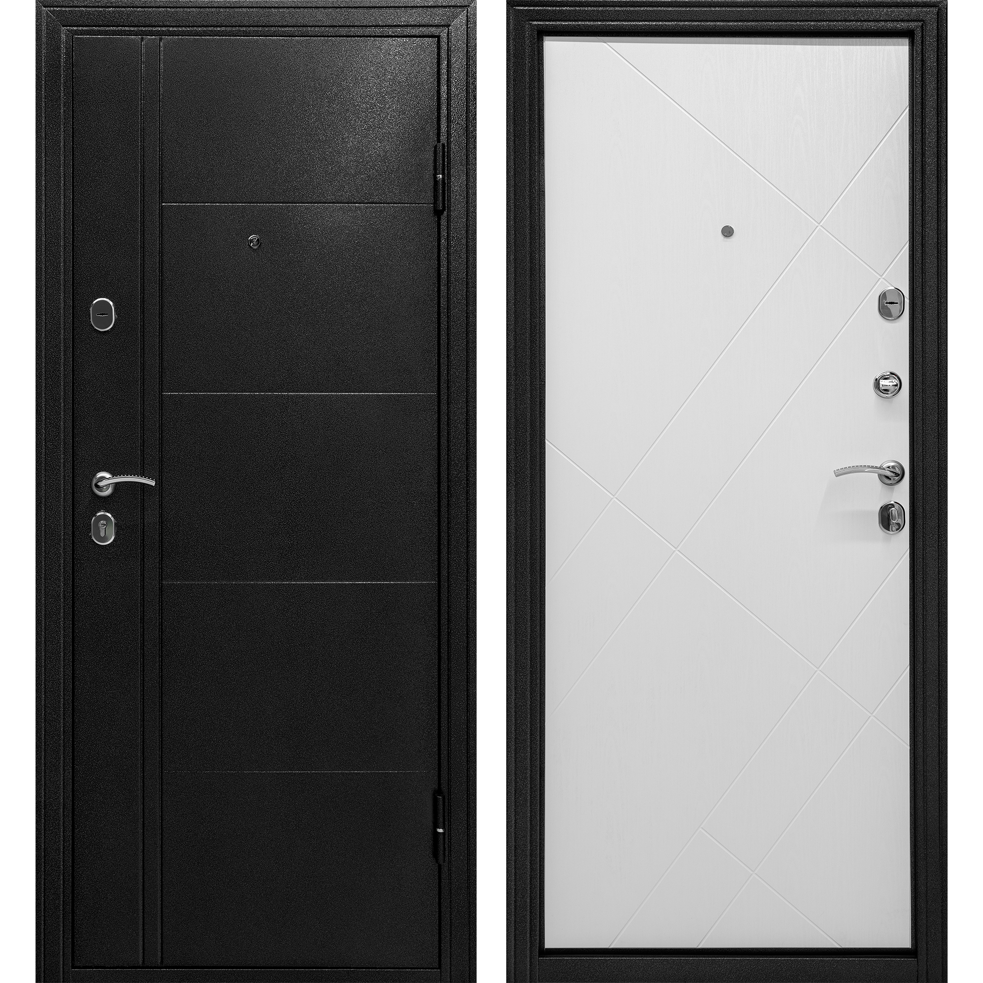 Изображение товара Входная дверь Форпост 65 правый 215x108см цвет антик серебро/белый