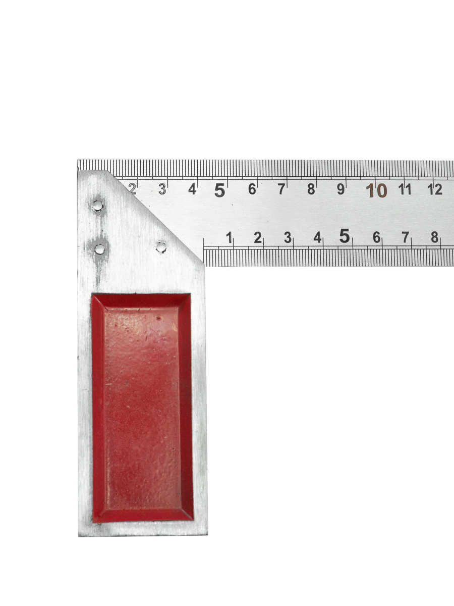 Изображение товара Угольник разметочный Политех 6035050 500 мм металлический с рифлёной разметкой