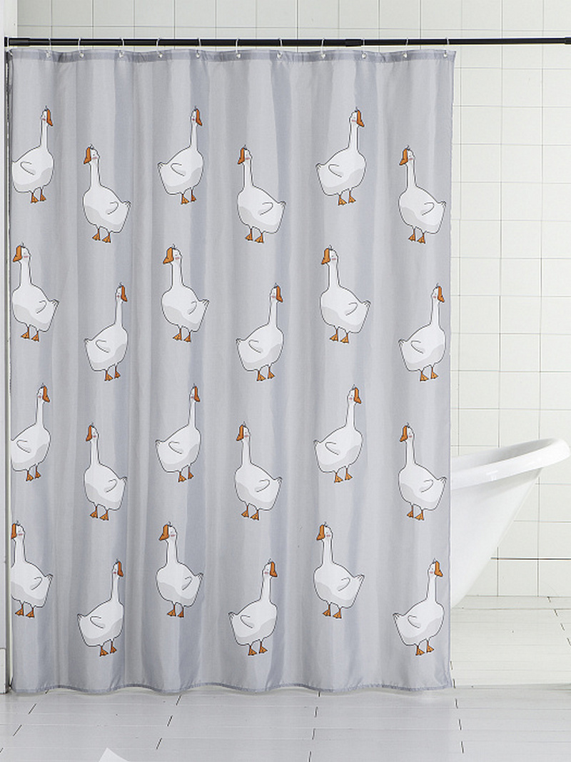 Изображение товара Шторка для ванной комнаты RIDBERG HOME 1214642 200x180см цвет серый/серебристый