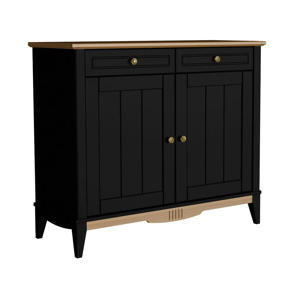 Изображение товара Надстройка буфета Дом мебели из сосны Пенни 112x35 см массив сосны цвет черный/антик