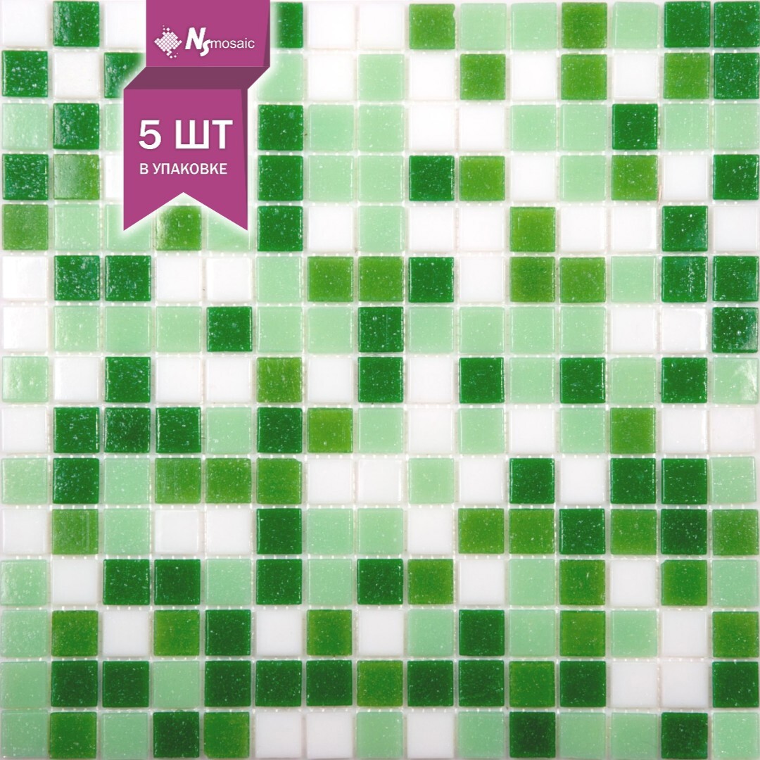 Изображение товара Стеклянная мозаика NSMOSAIC mix11 for interior и exterior, 32.7x32.7 мм, 5 шт