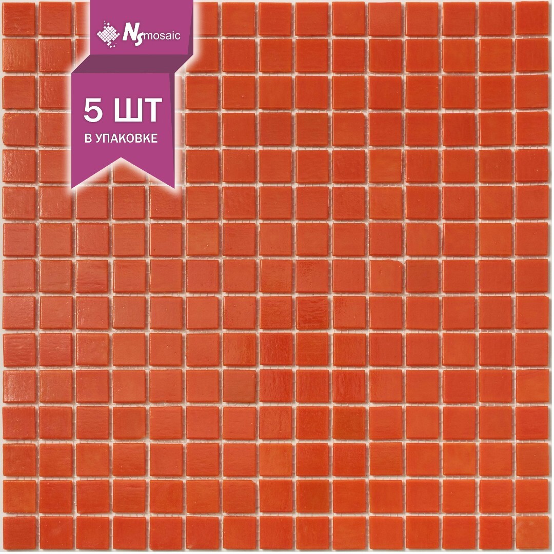 Изображение товара Декоративная стеклянная мозаика NSMOSAIC Aa21 32.7x32.7 см красная для внутренней и внешней отделки
