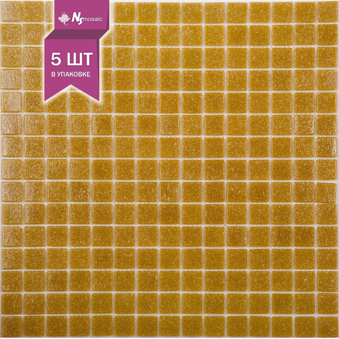 Изображение товара Декоративная стеклянная мозаика NSmosaic AE04 32.7x32.7 светло-коричневый 5 шт
