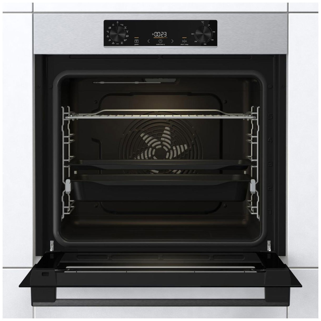 Изображение товара Встраиваемый духовой шкаф Gorenje BOSB6737E06X 77 л черный с функциями пара и гриля