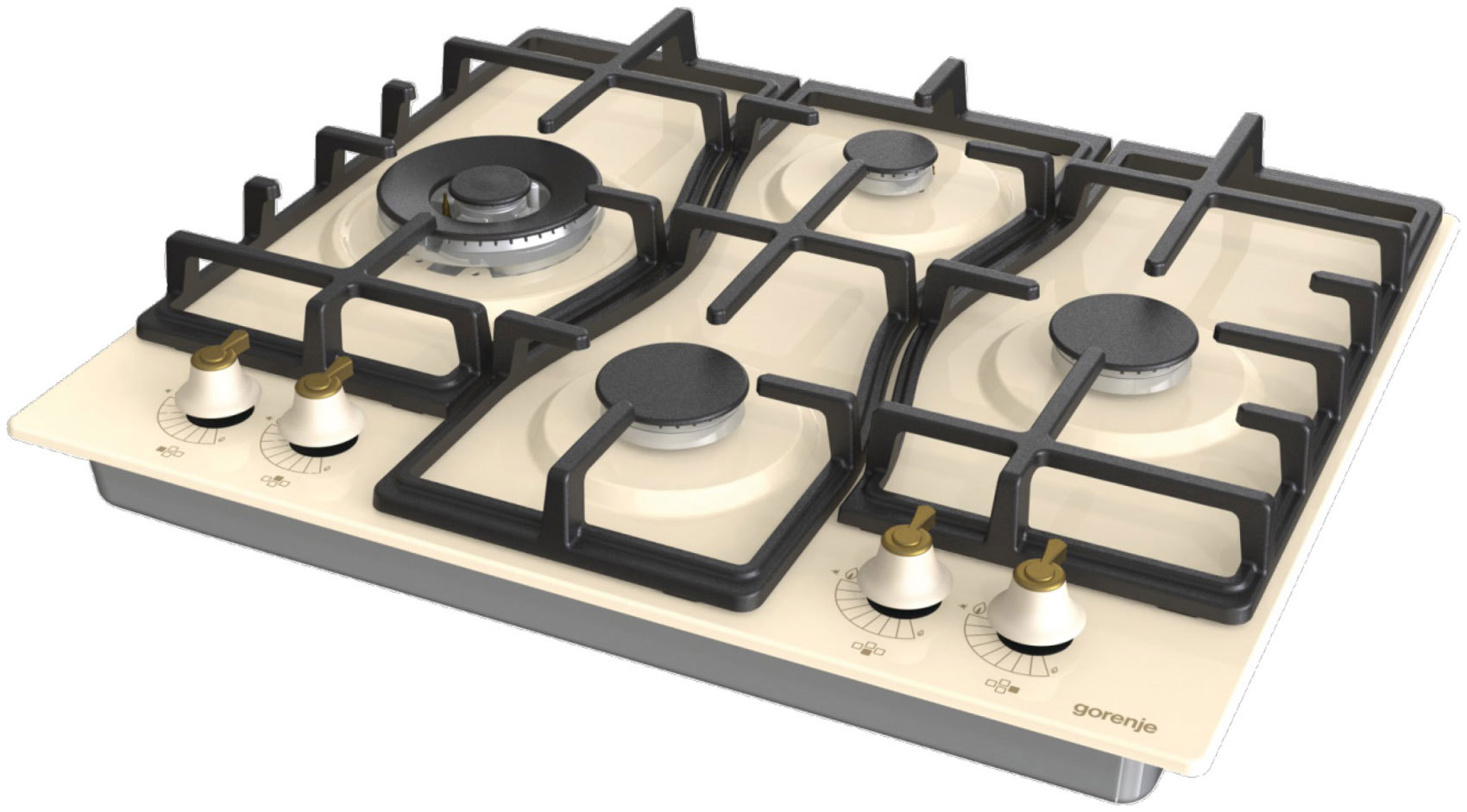 Изображение товара Газовая варочная панель Gorenje GW6D42CLI 60 см 4 конфорки цвет слоновая кость
