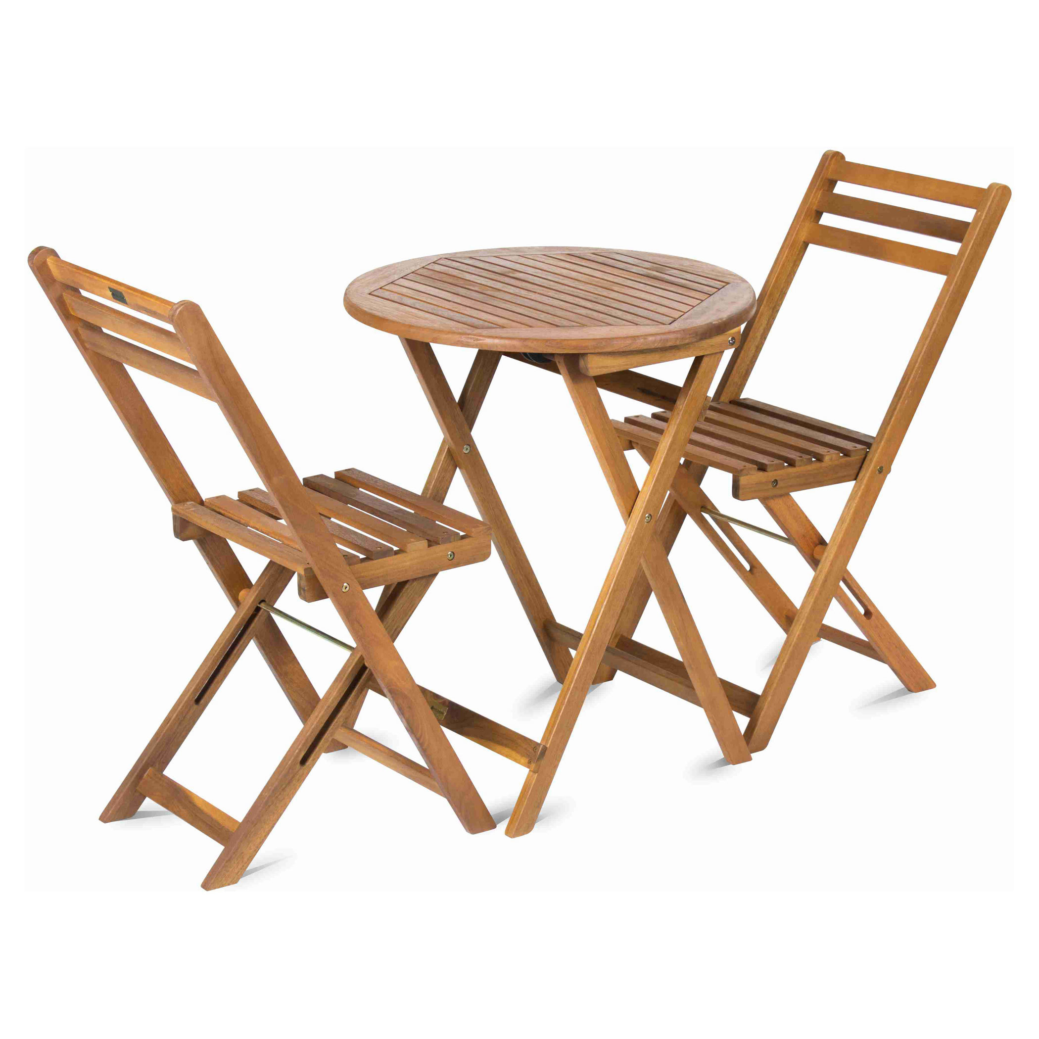 Изображение товара Набор садовой мебели из акации с круглым столом и двумя стульями