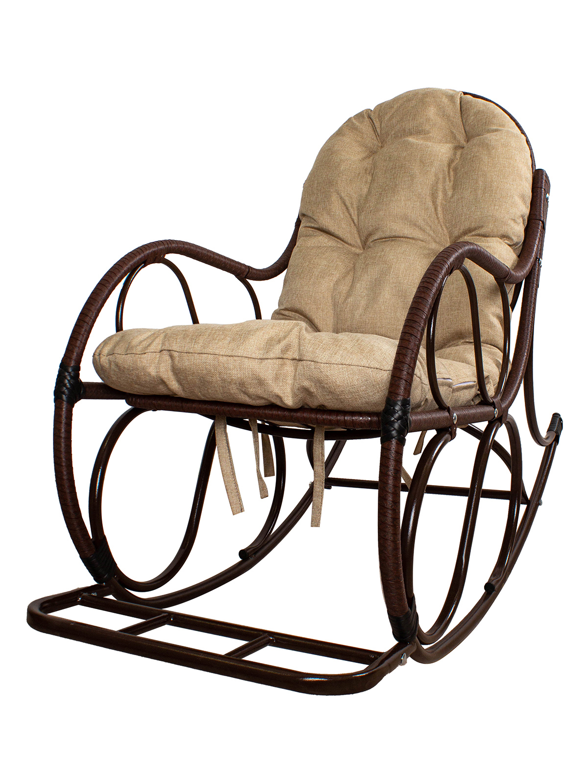 Изображение товара Кресло-качалка M-group 12810201 Элит коричневое с подушкой