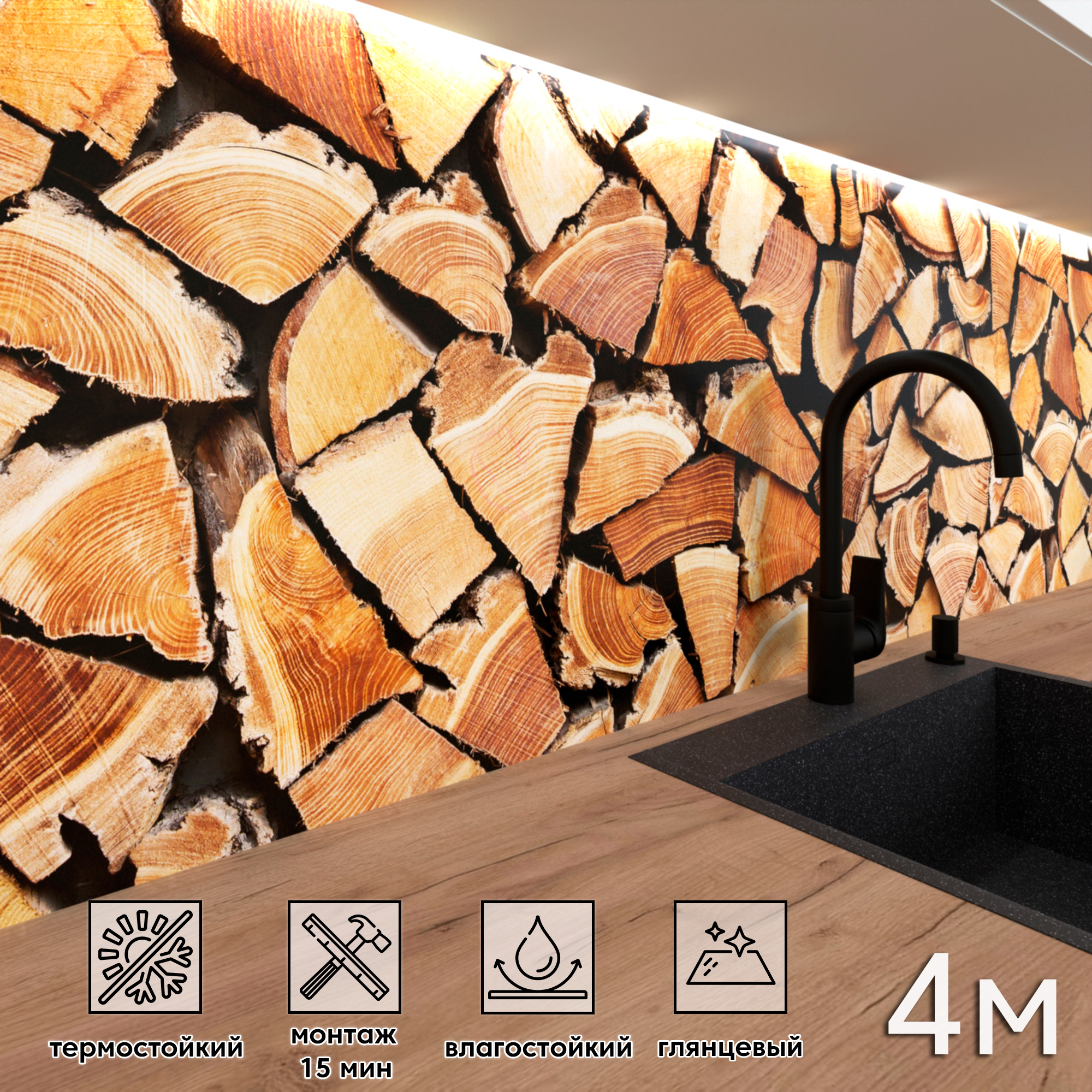 Изображение товара Стеновая панель Фартукофф ФФ - 398 400x60x0.1 см ПВХ цвет разноцветный