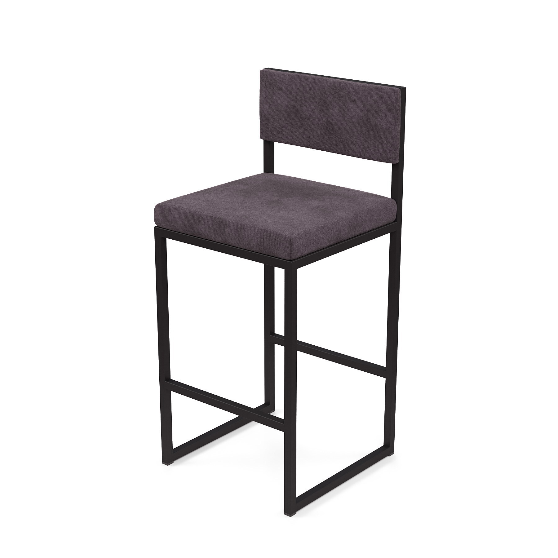 Изображение товара Барный стул Alsav Барнс-65 AL 301S velur grey_velur grey_черный 40x90 см цвет velur grey/velur grey/черный