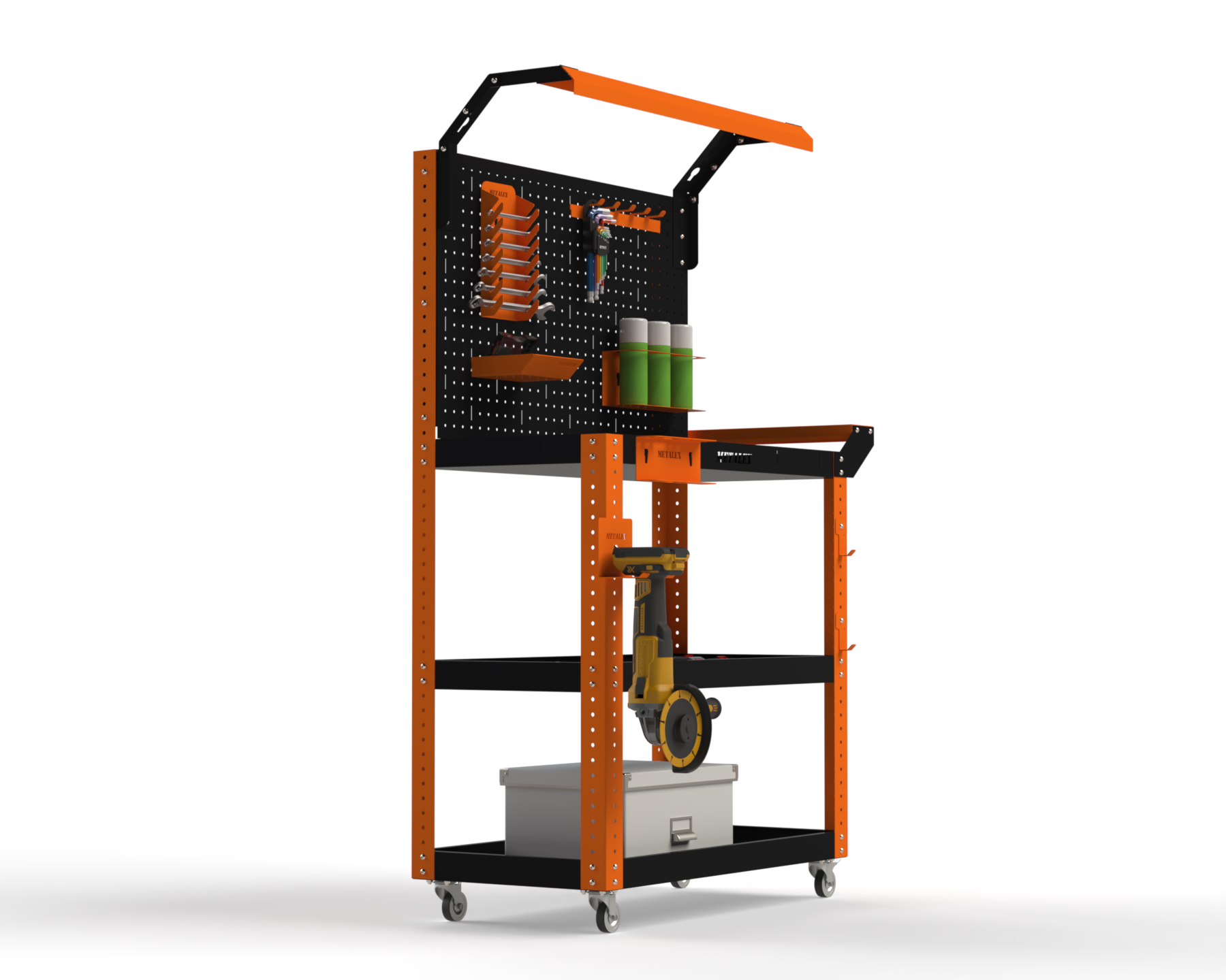 Изображение товара Тележка инструментальная Metalex Тип 5 80x45x70 см с освещением и аксессуарами