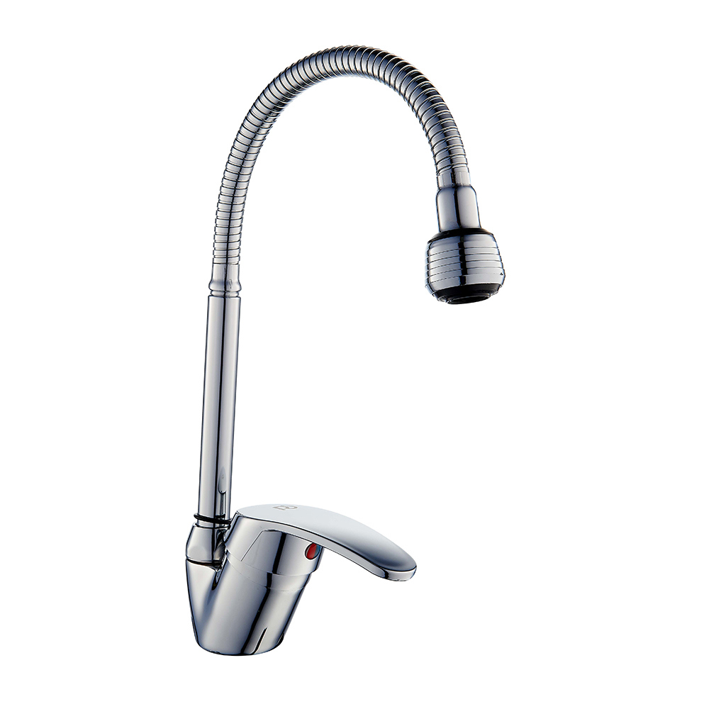 Изображение товара Смеситель для кухни с поворотным изливом Roegen RC001D цинковый сплав цвет серебряный