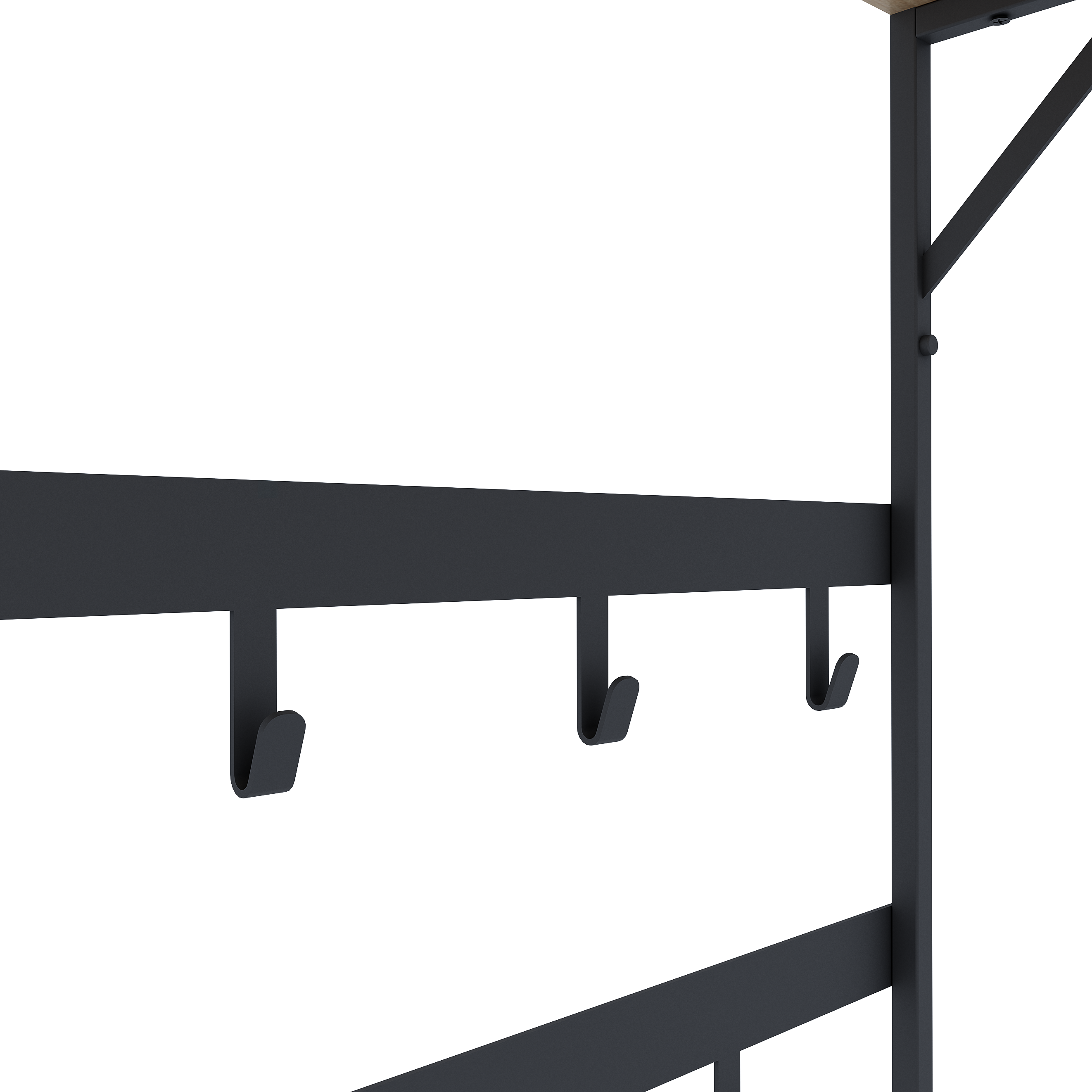 Прихожая Март Отто 75x189x30 см 3 полки сталь цвет черный - 5