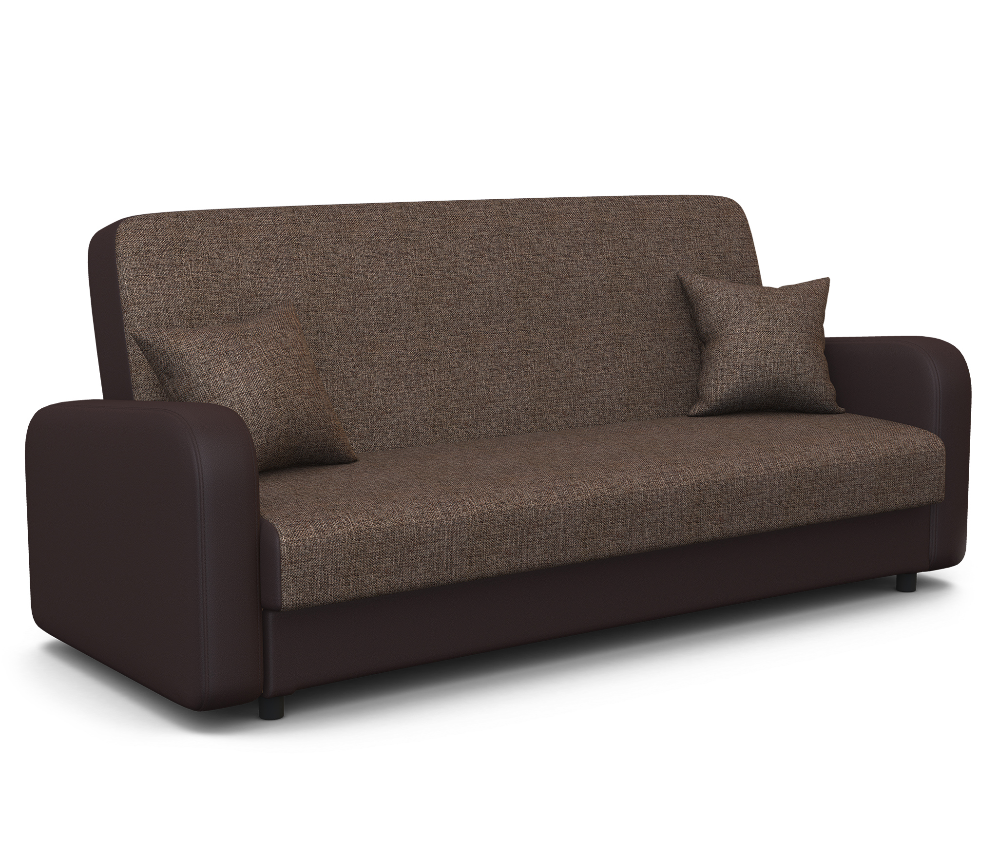 Изображение товара Диван раскладной Мелодия 120x190 см коричневый классика с ящиком и механизмом книжка