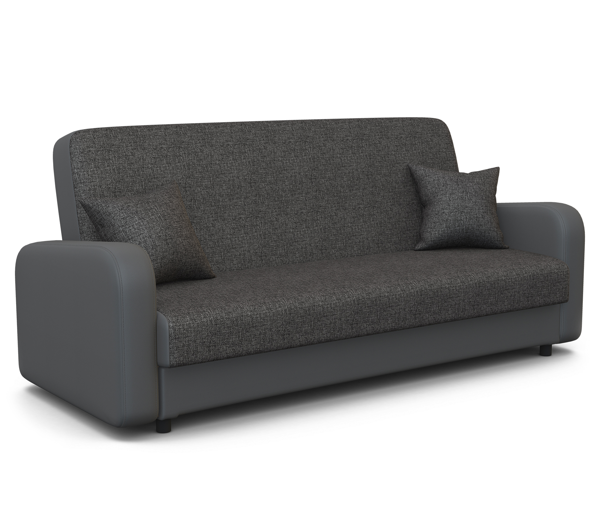 Изображение товара Диван раскладной Шарм-дизайн Мелодия 120 215x90x90 см рогожка цвет серый/темно-серый