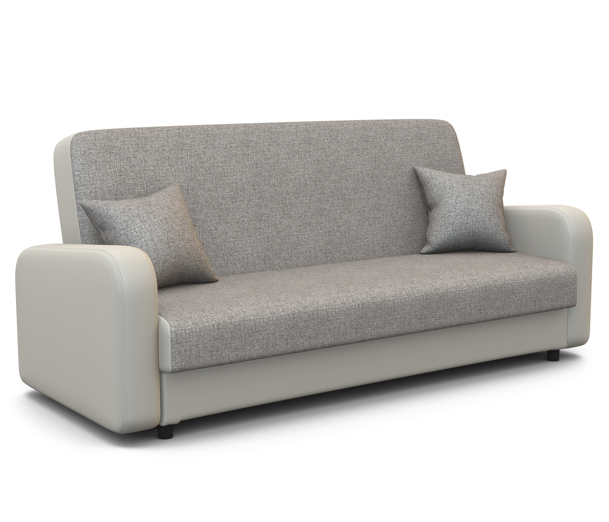 Изображение товара Диван раскладной Шарм-дизайн Мелодия 140 215x100x100 см рогожка цвет белый/светло-серый