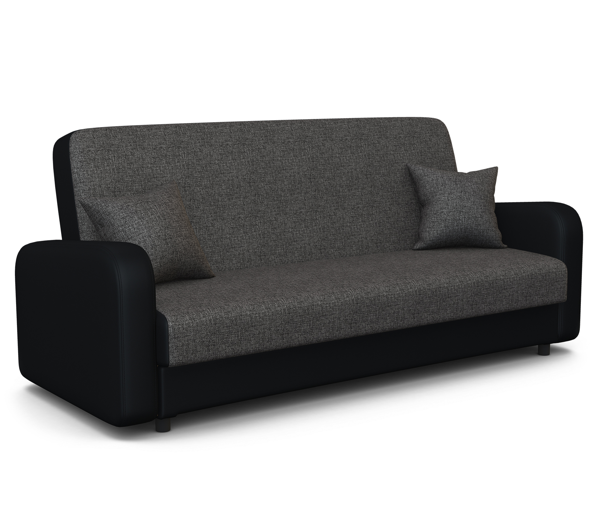 Изображение товара Диван раскладной Шарм-дизайн Мелодия 140 215x100x100 см рогожка цвет черный/темно-серый