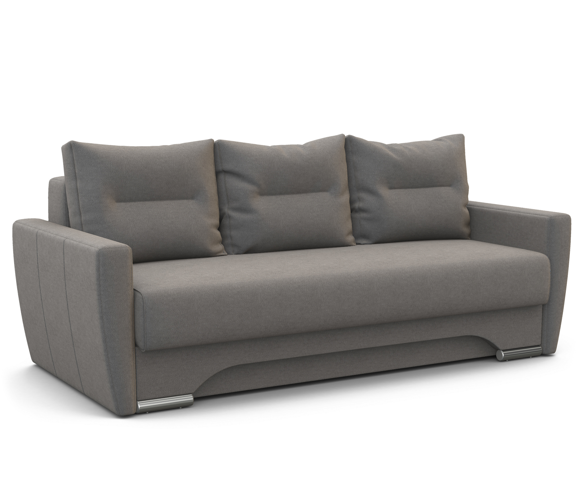 Изображение товара Диван раскладной Шарм-дизайн Опера 150 серый велюр современный стиль