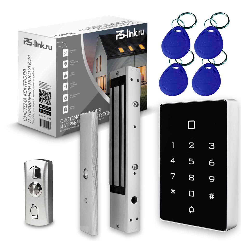Изображение товара Комплект системы контроля доступа Ps-Link KIT-T12EM-350 с панелью и электромагнитным замком