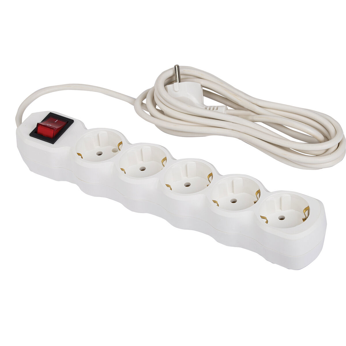 Изображение товара Удлинитель Радист 514145 5 розеток с заземлением 3 м Белый 3500 Вт