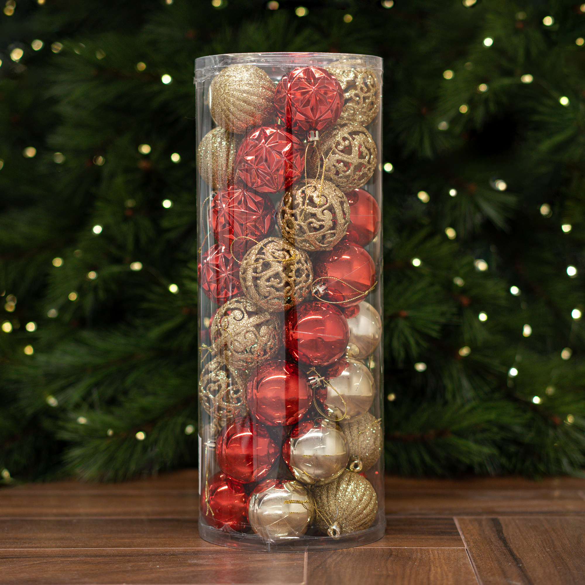 Изображение товара Набор ёлочных шаров 6 см цвет красный/золотой, 40 шт. новогодний