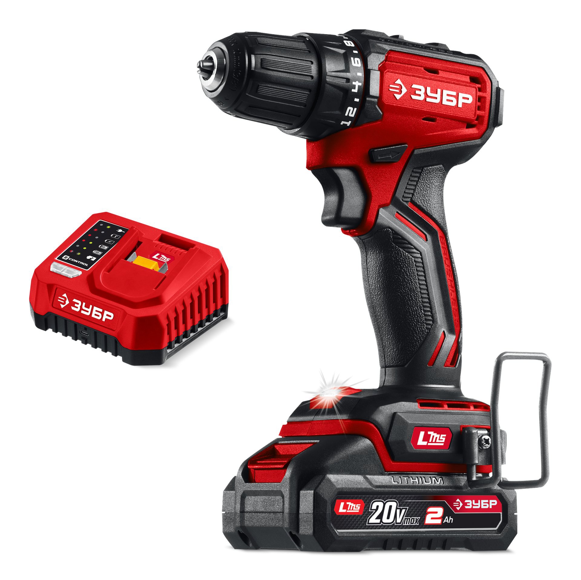 Изображение товара Дрель-шуруповерт ЗУБР ДБ-45-21 аккумуляторная 20 В Li-Ion