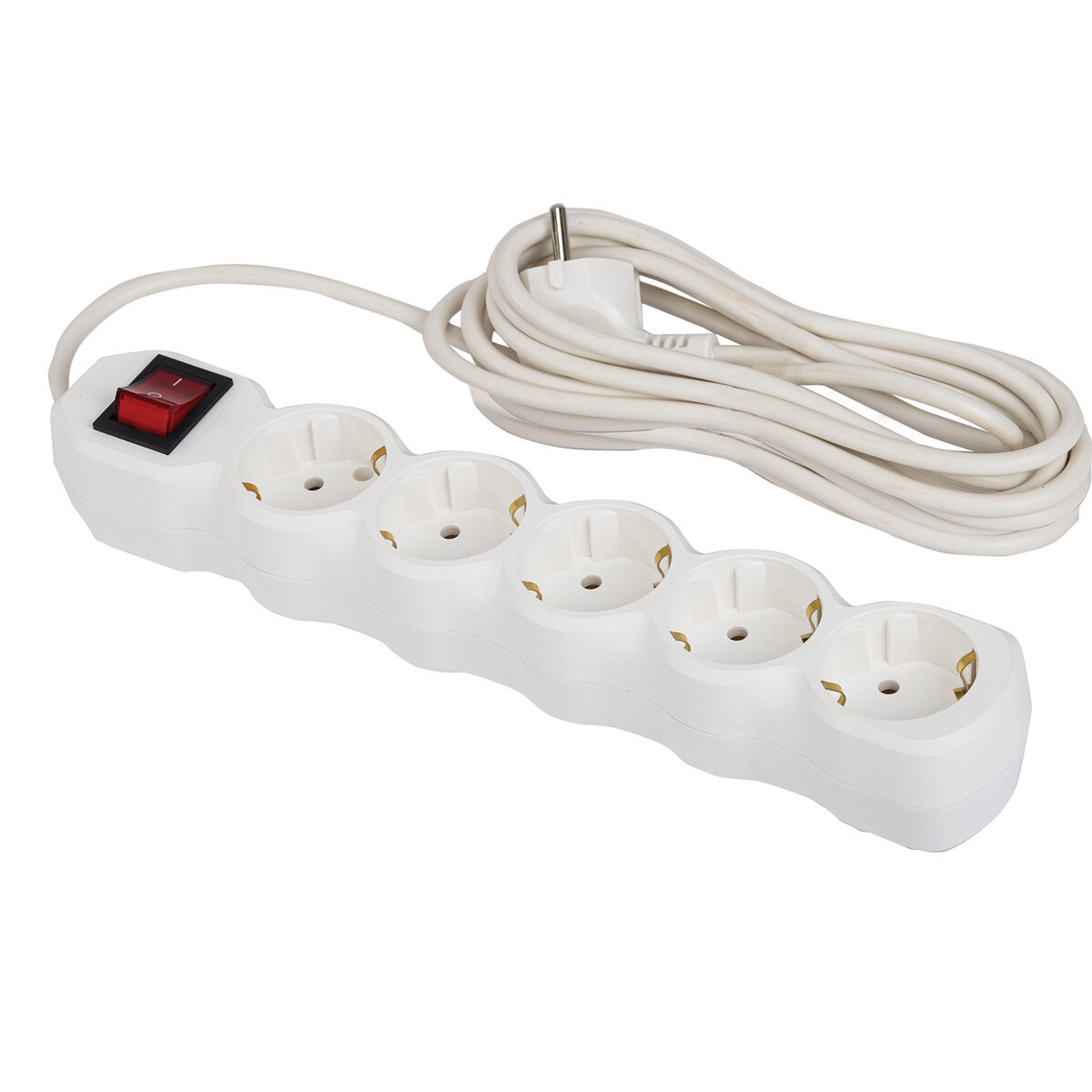 Изображение товара Удлинитель Радист 514144 3x0.75 5 м 5 розеток с заземлением 2200 Вт цвет белый