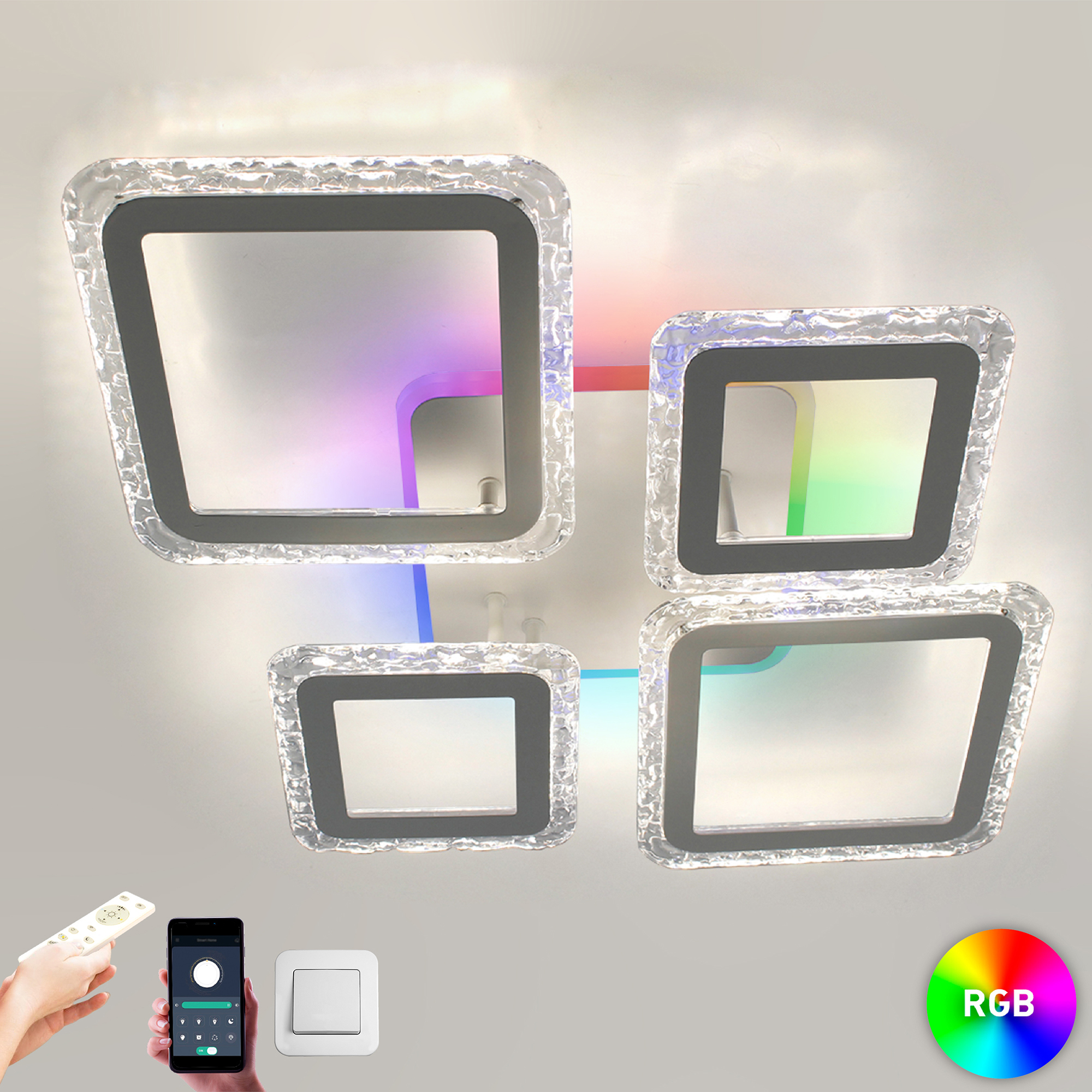 Изображение товара Люстра потолочная светодиодная Estares регулировка цвета RGB управляемая пультом