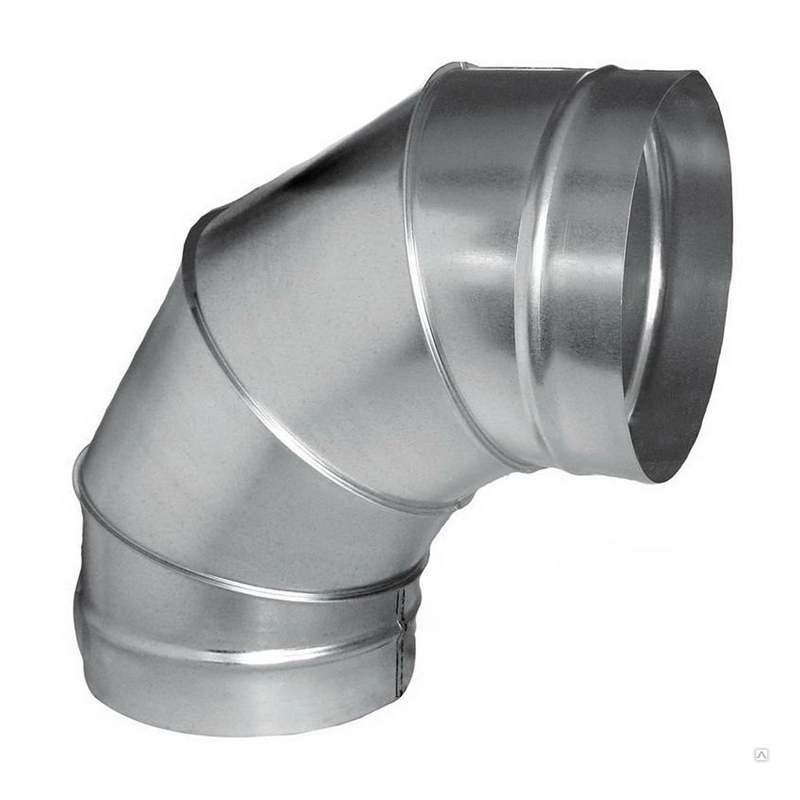 Изображение товара Отвод Вентстор 315 мм 90° круглый цинк, ф315-45x45-90