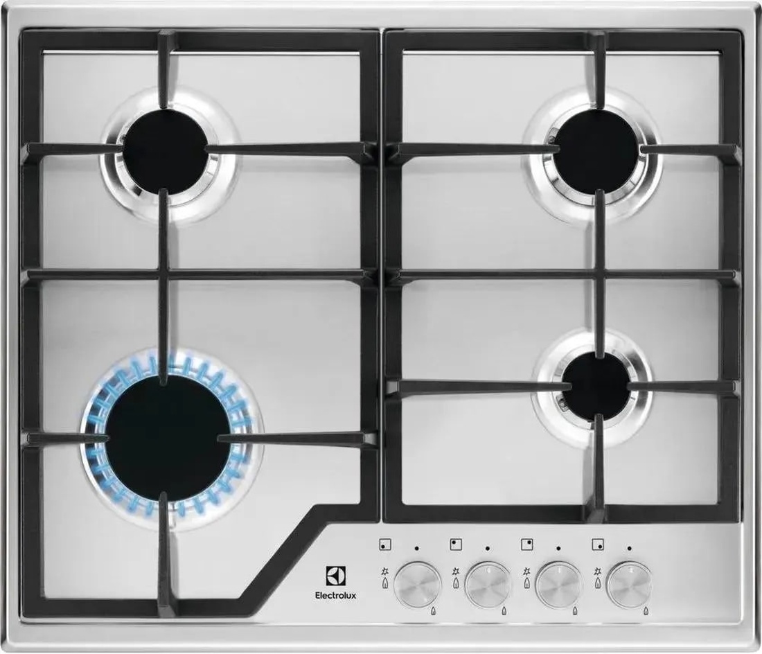 Изображение товара Газовая варочная панель Electrolux KGS6426SX 59.5 см 4 конфорки цвет серебристый