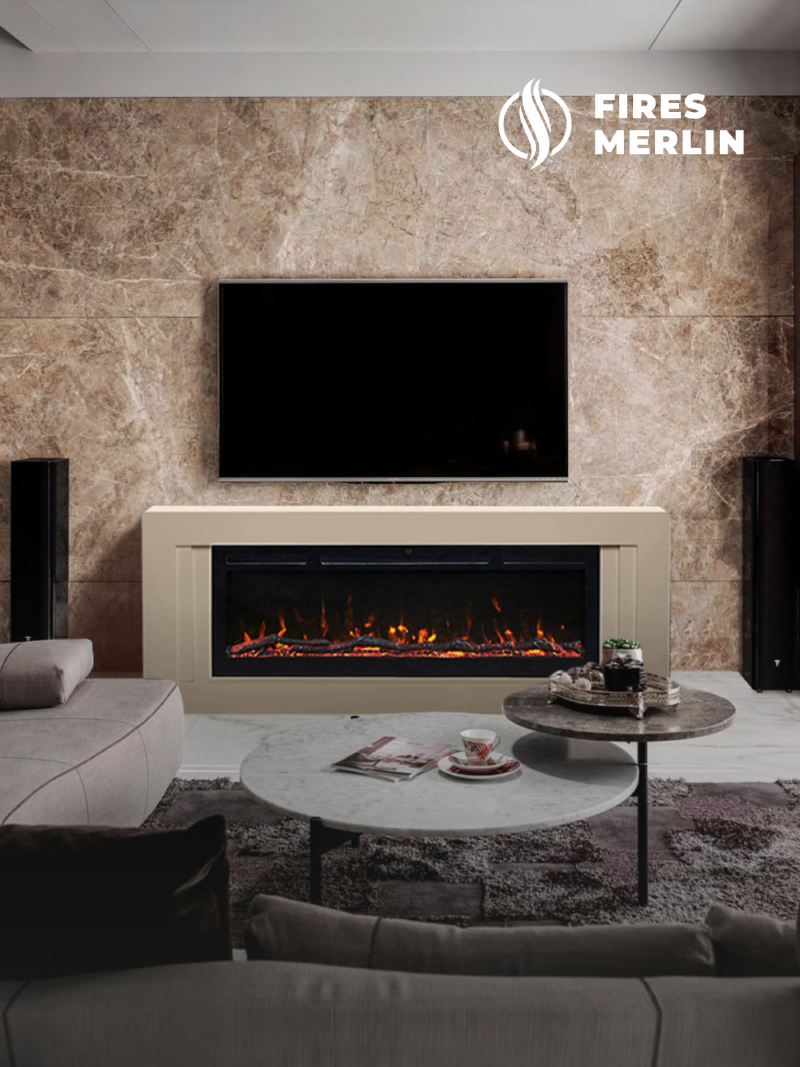 Изображение товара Каминокомплект Fires merlin Stockholm 50 BG с очагом Topaz-S 50 1500Вт цвет капучино