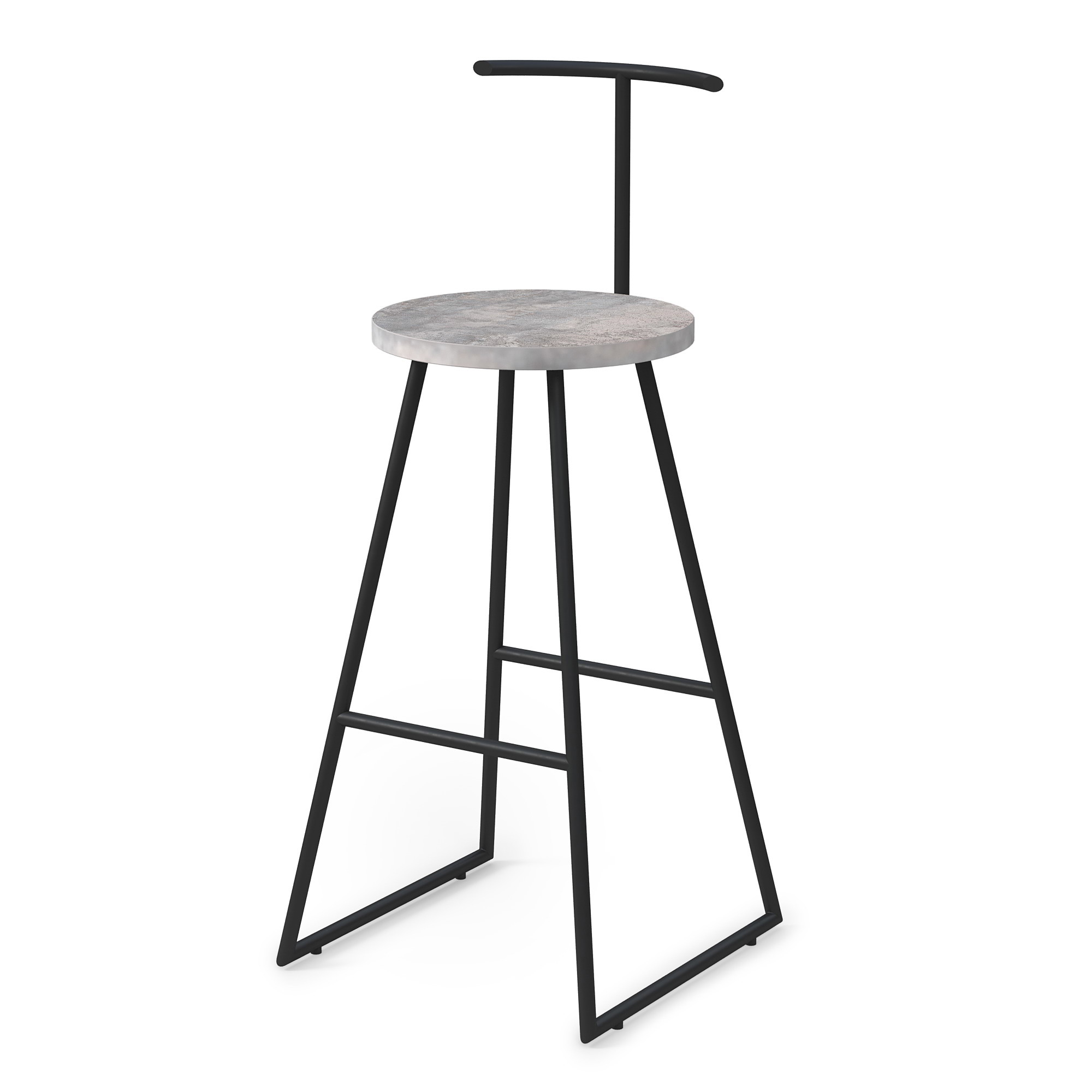 Изображение товара Барный стул Alsav Сканди-65 хард AL 306 basalt_черный металлический с деревянным сиденьем