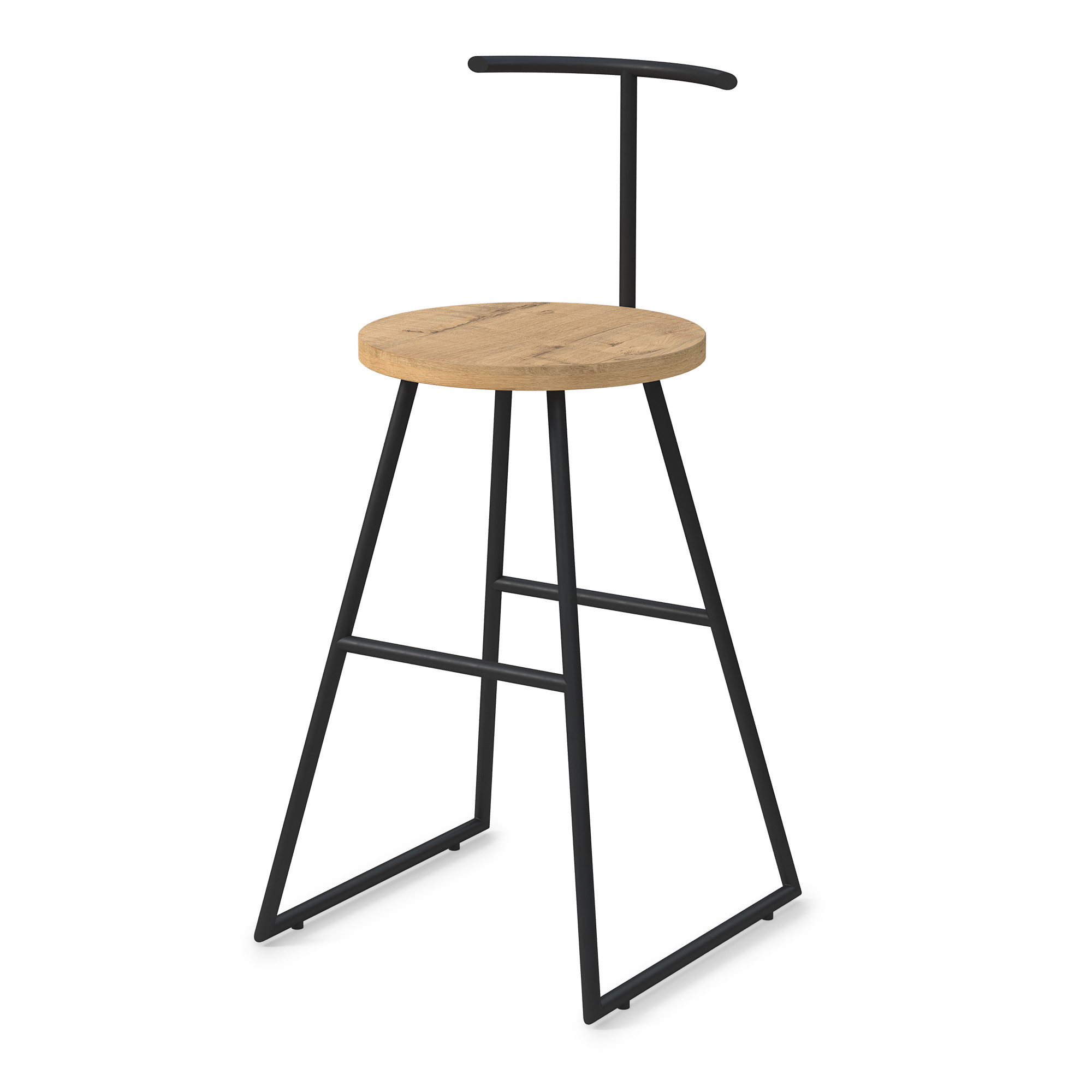 Изображение товара Барный стул Alsav Сканди-65 хард AL 306S с регулируемой спинкой и деревянным сиденьем