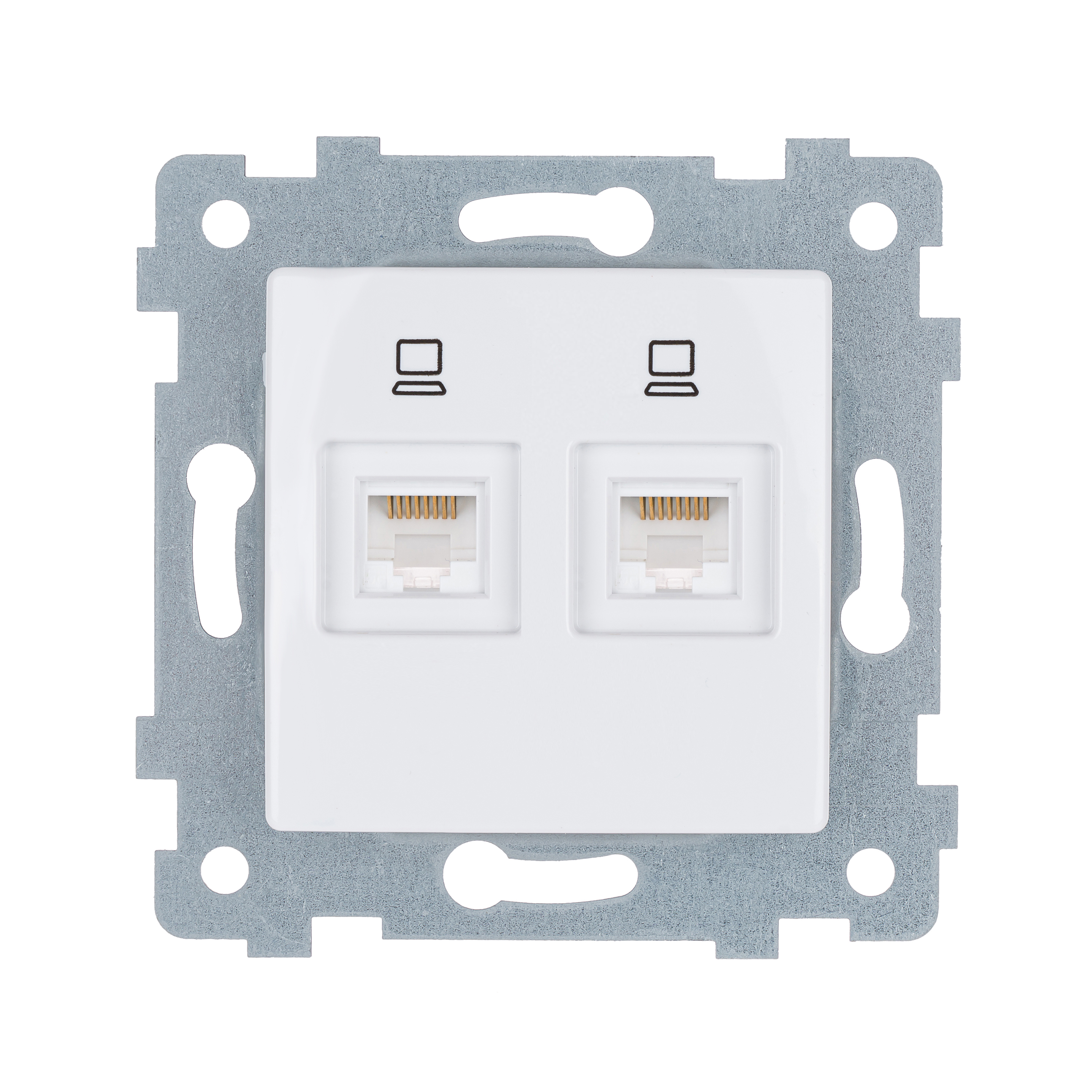 Изображение товара Розетка для телефона/компьютера встраиваемые Кунцево-электро Мария 110066 без заземления цвет белый