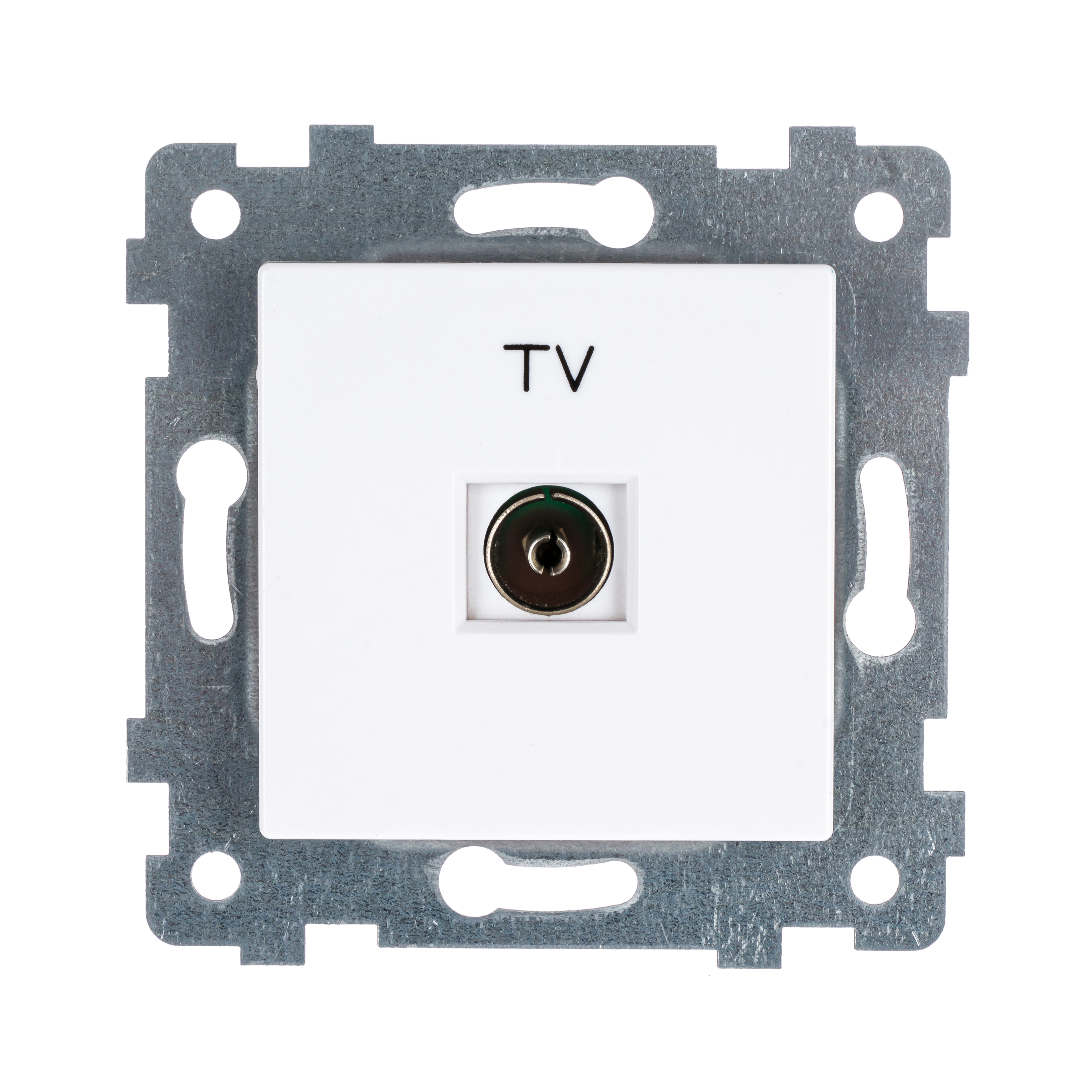 Изображение товара Розетка телевизионная встраиваемые Кунцево-электро Аксиома 121006 без заземления цвет белый