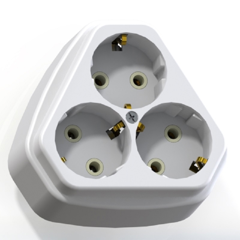 Изображение товара Розетка трехместная накладная КУНЦЕВО-ЭЛЕКТРО 5921, 16A, IP20, белая