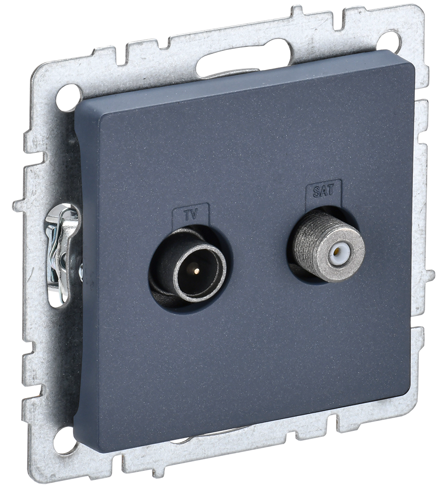 Изображение товара Розетка встраиваемая Iek Brite BR-AF20-O-K35 цвет серый