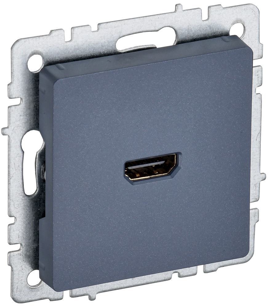 Изображение товара IEK BRITE Розетка HDMI RHDMI 0 БрМ серый встроенная без заземления