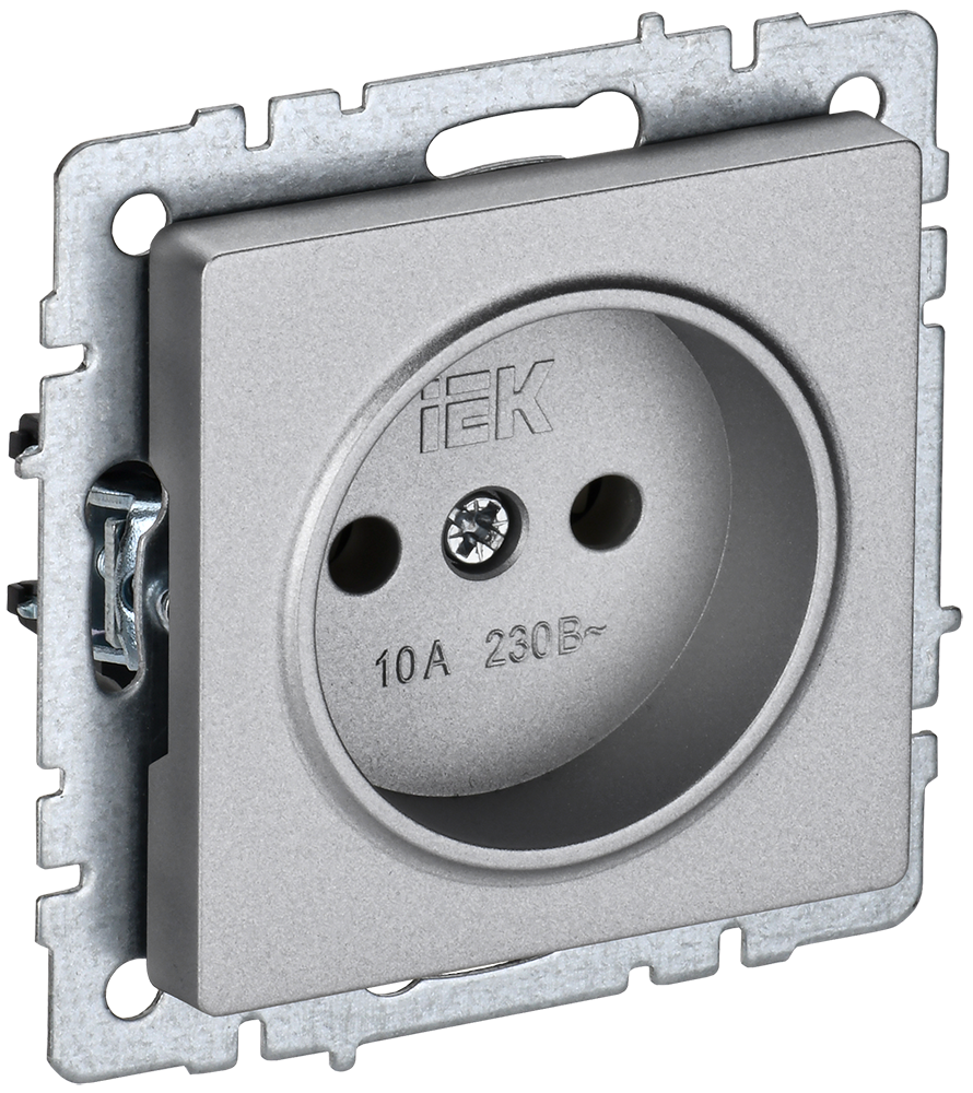 Изображение товара Розетка встраиваемая Iek Brite BR-R10-10-K47 цвет алюминий