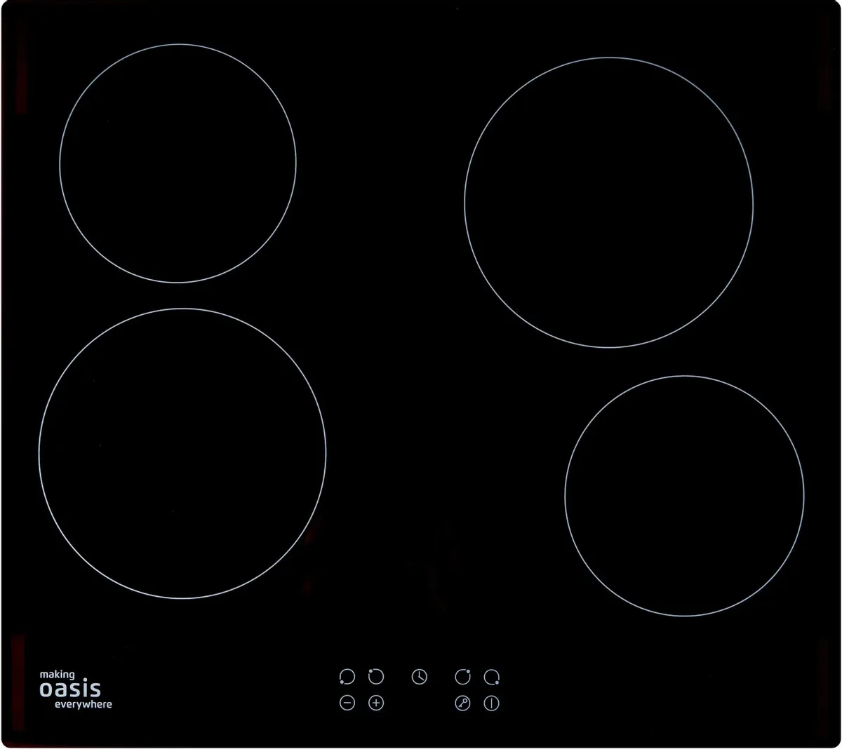 Изображение товара Встраиваемая стеклокерамическая плита OASIS P-SBS 4 конфорки сенсорное управление