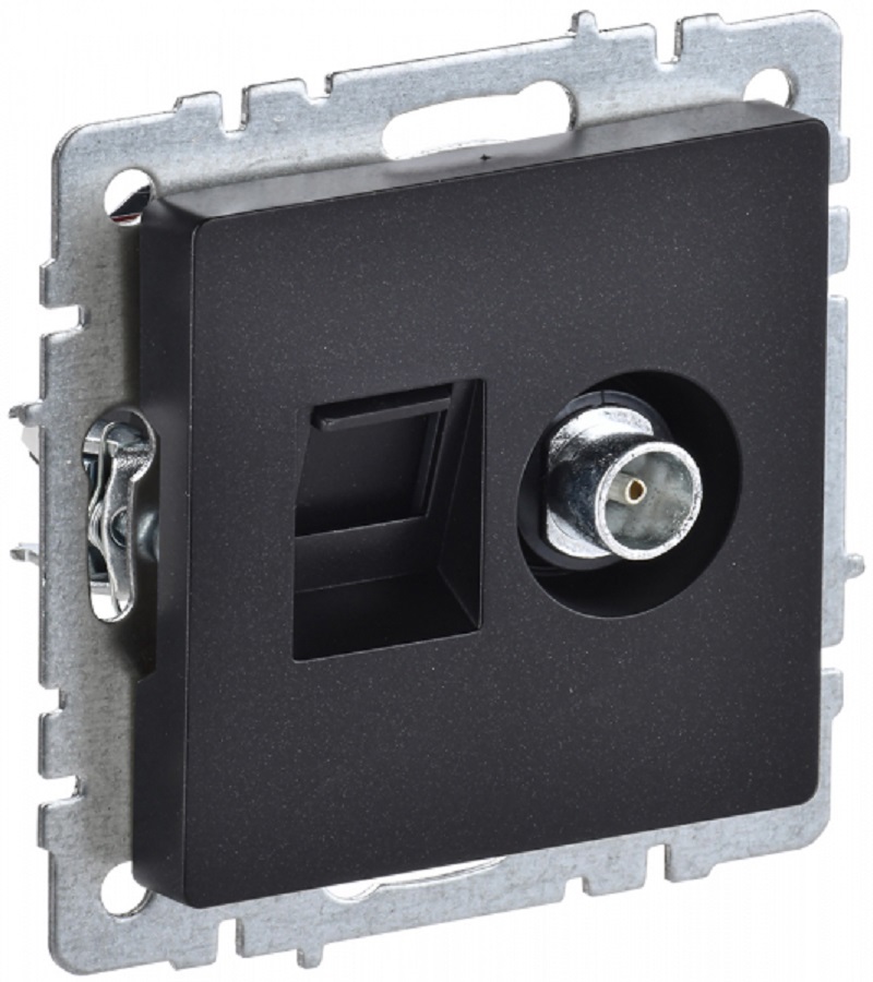 Изображение товара Розетка встраиваемая Iek Brite BR-AK20-1-K02 цвет черный Изображение товара Розетка встраиваемая Iek Brite BR-AK20-1-K02 цвет черный