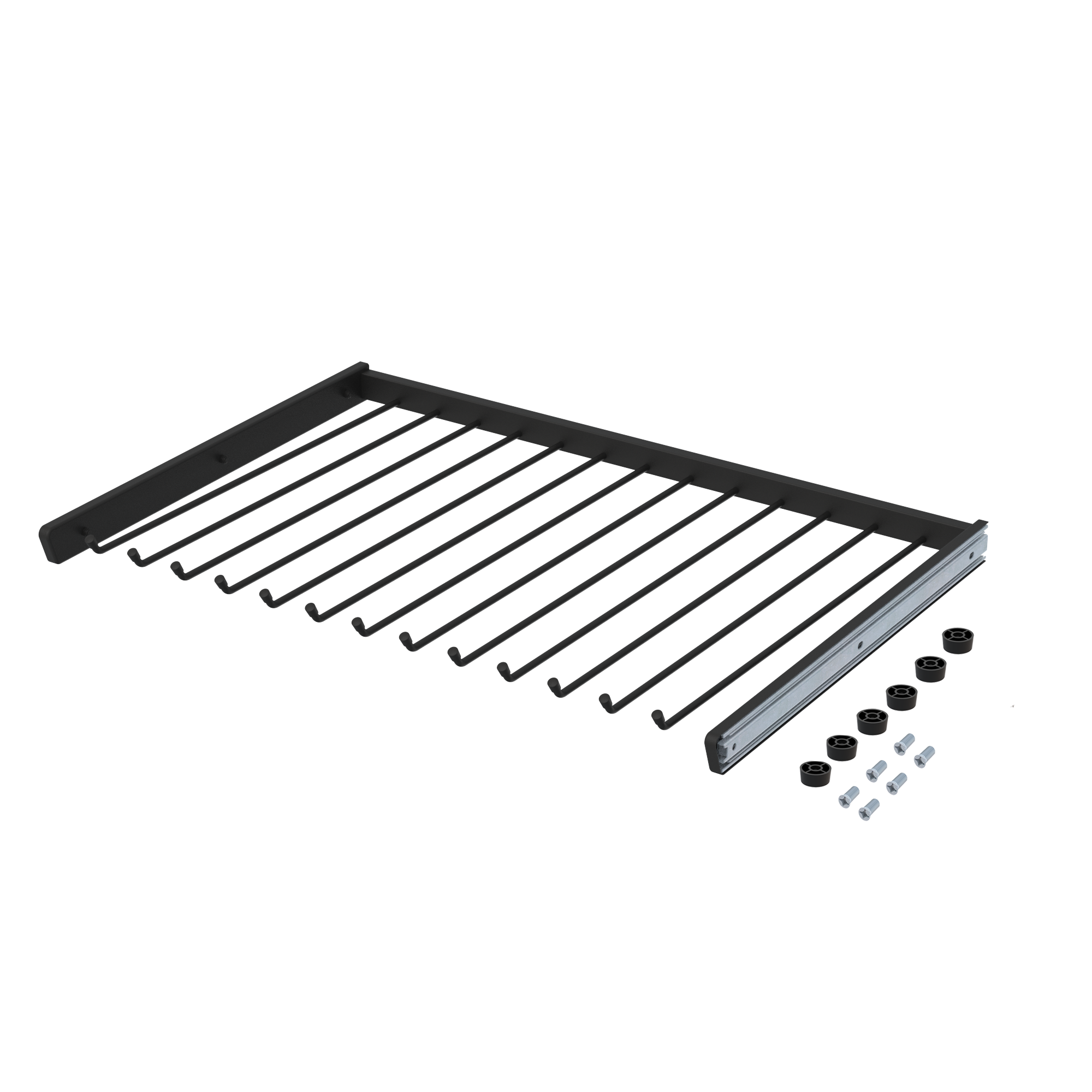 Вешалка выдвижная для брюк Лион 48x76.8 см металл цвет черный - 5