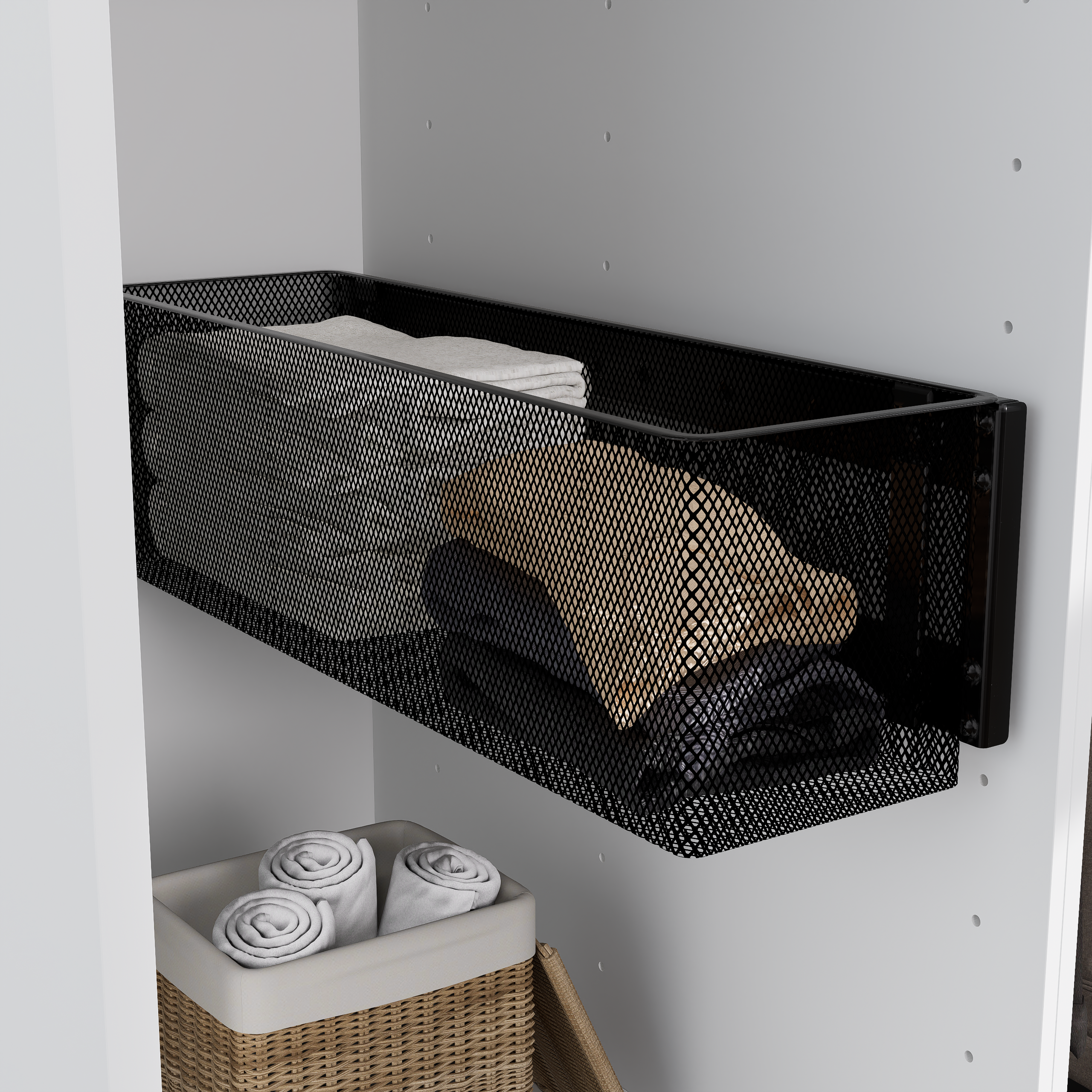 Изображение товара Корзина с выдвижным механизмом 17x15x51 см металл цвет черный