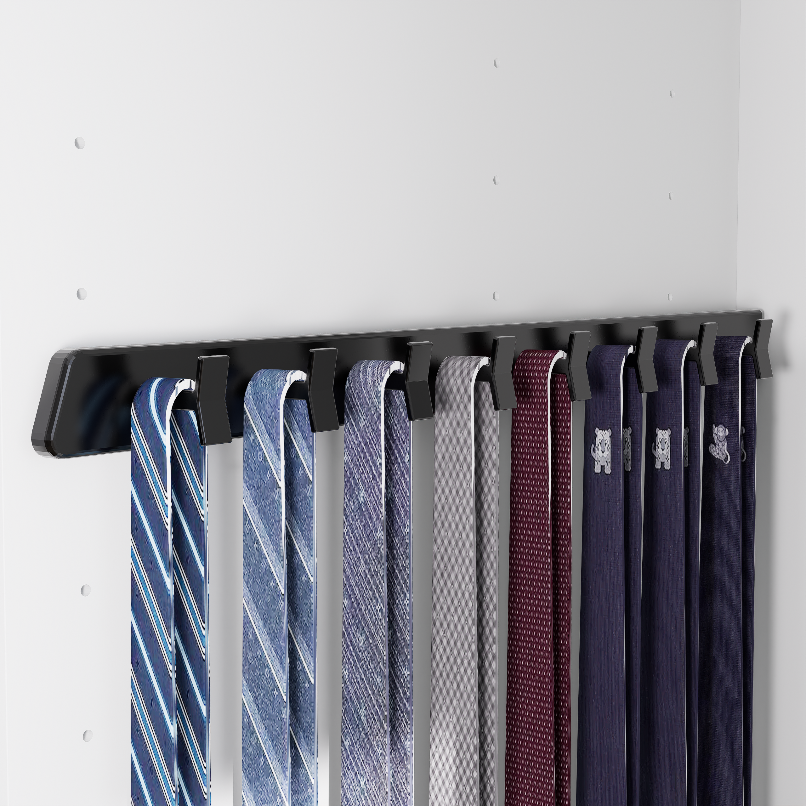 Изображение товара Выдвижная вешалка для одежды из металла черная 51.4x4.8x4.2 см