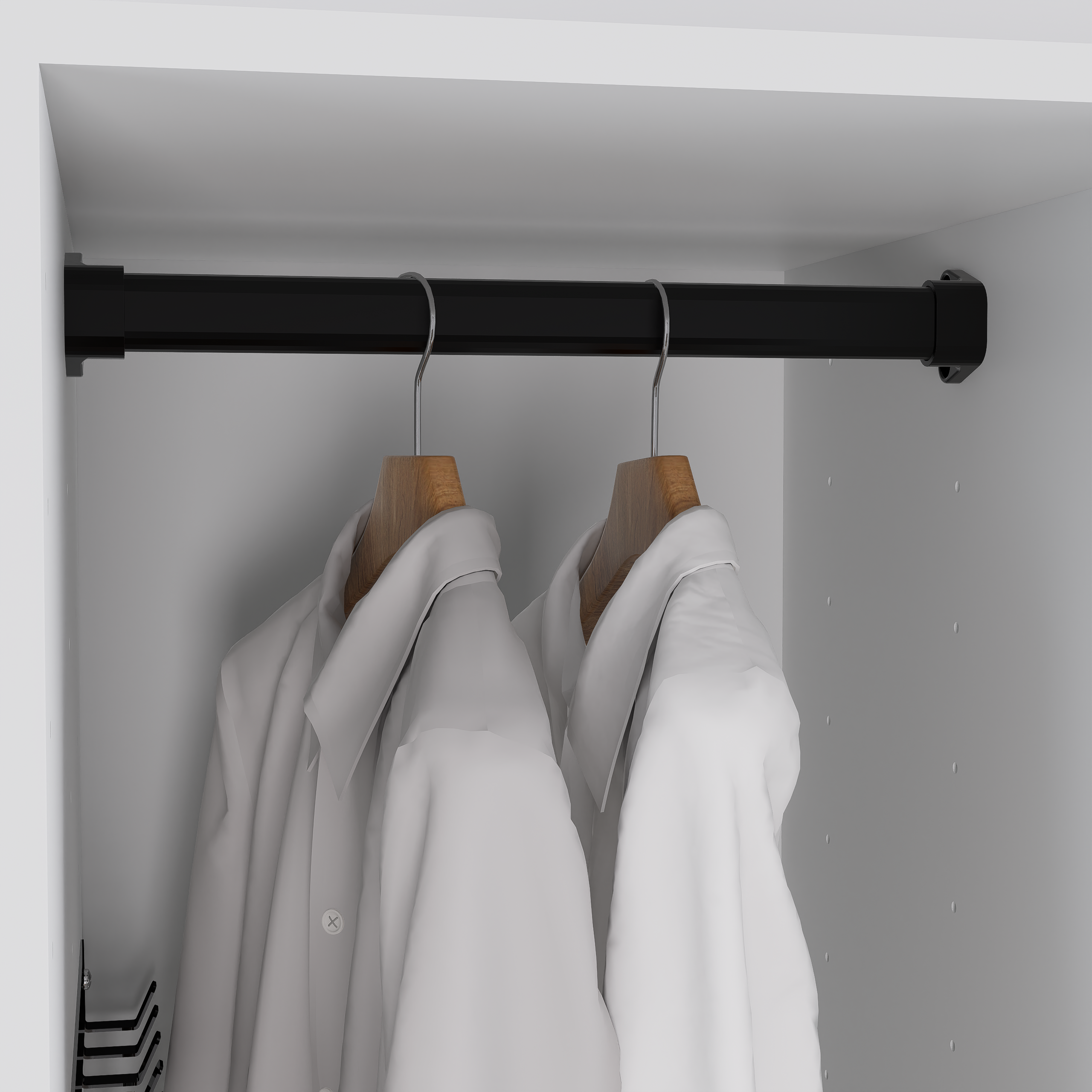 Изображение товара Штанга для шкафа Лион 36.8 см металлическая черного цвета для хранения одежды