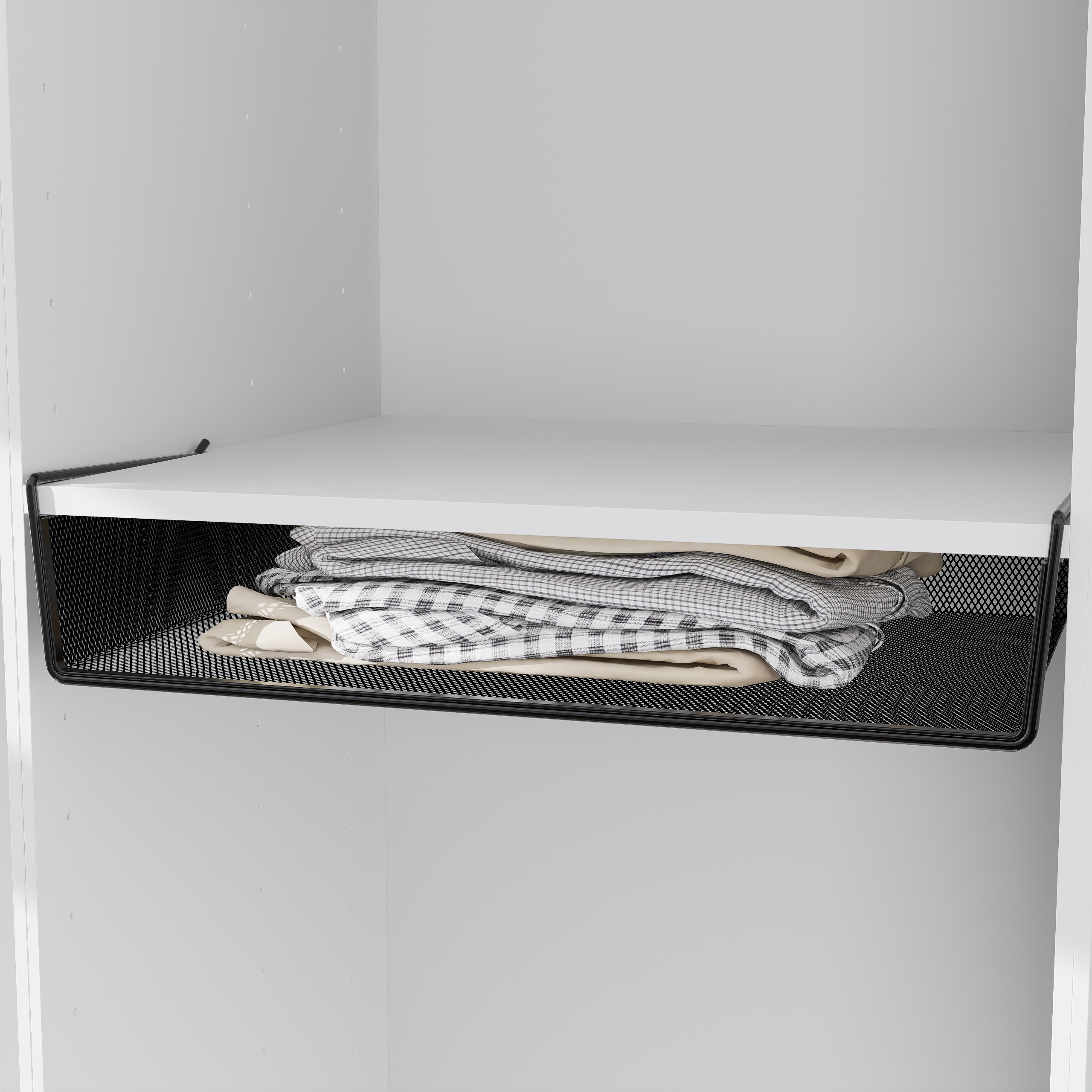 Изображение товара Корзина для шкафа 56x12x35.7 см черная металлическая с вентиляцией