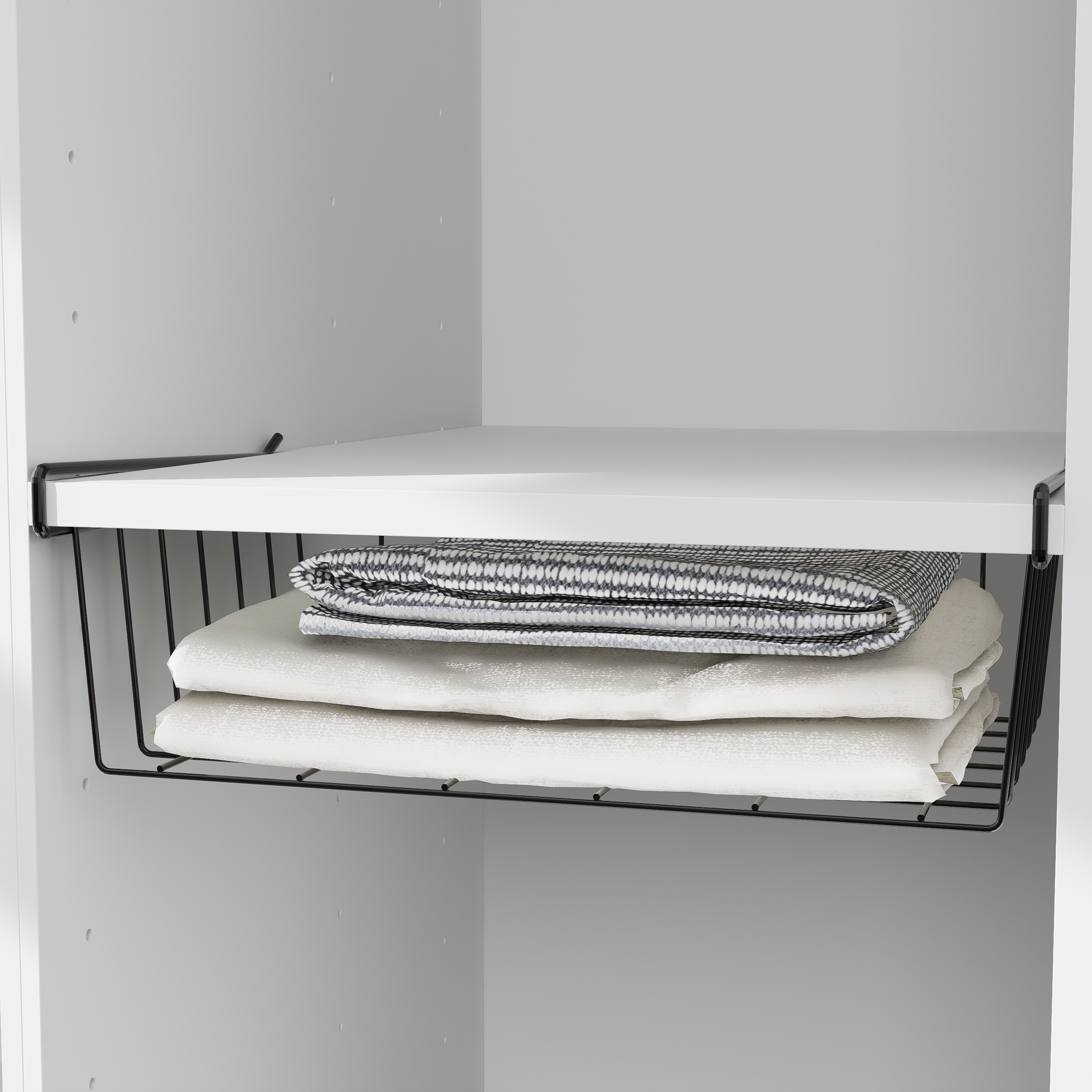 Изображение товара Корзина для шкафа 36x12x25.7 см черная металлическая универсальная